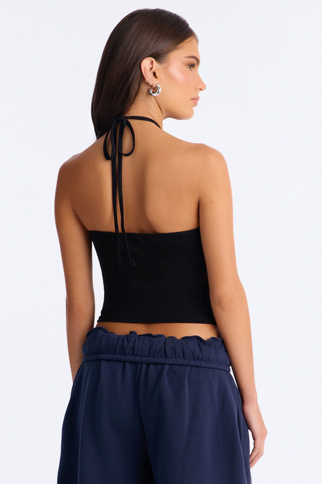 After Hours Sleeveless Halter Top - Black