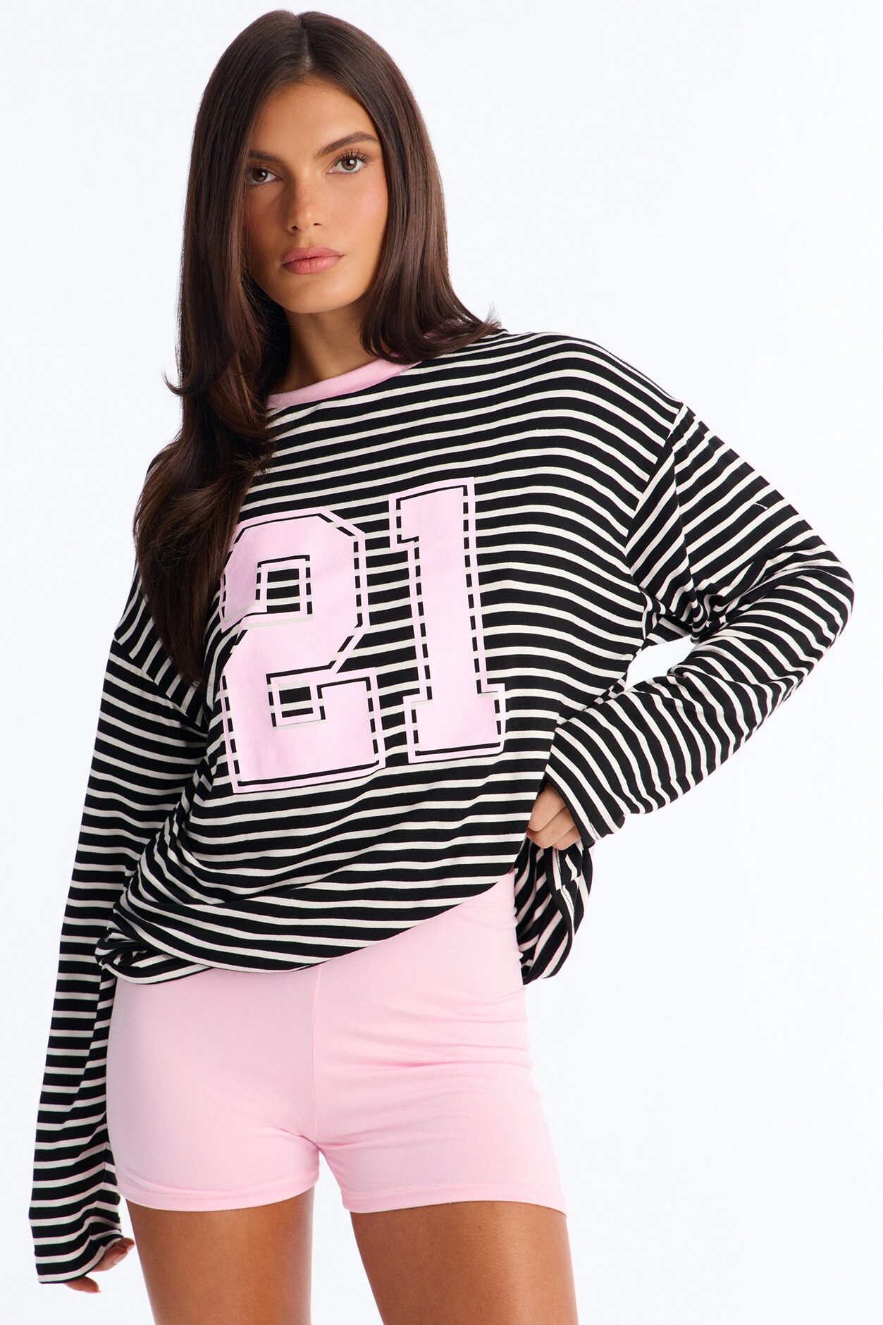 21' Energy Striped Biker Short Set - Black/combo