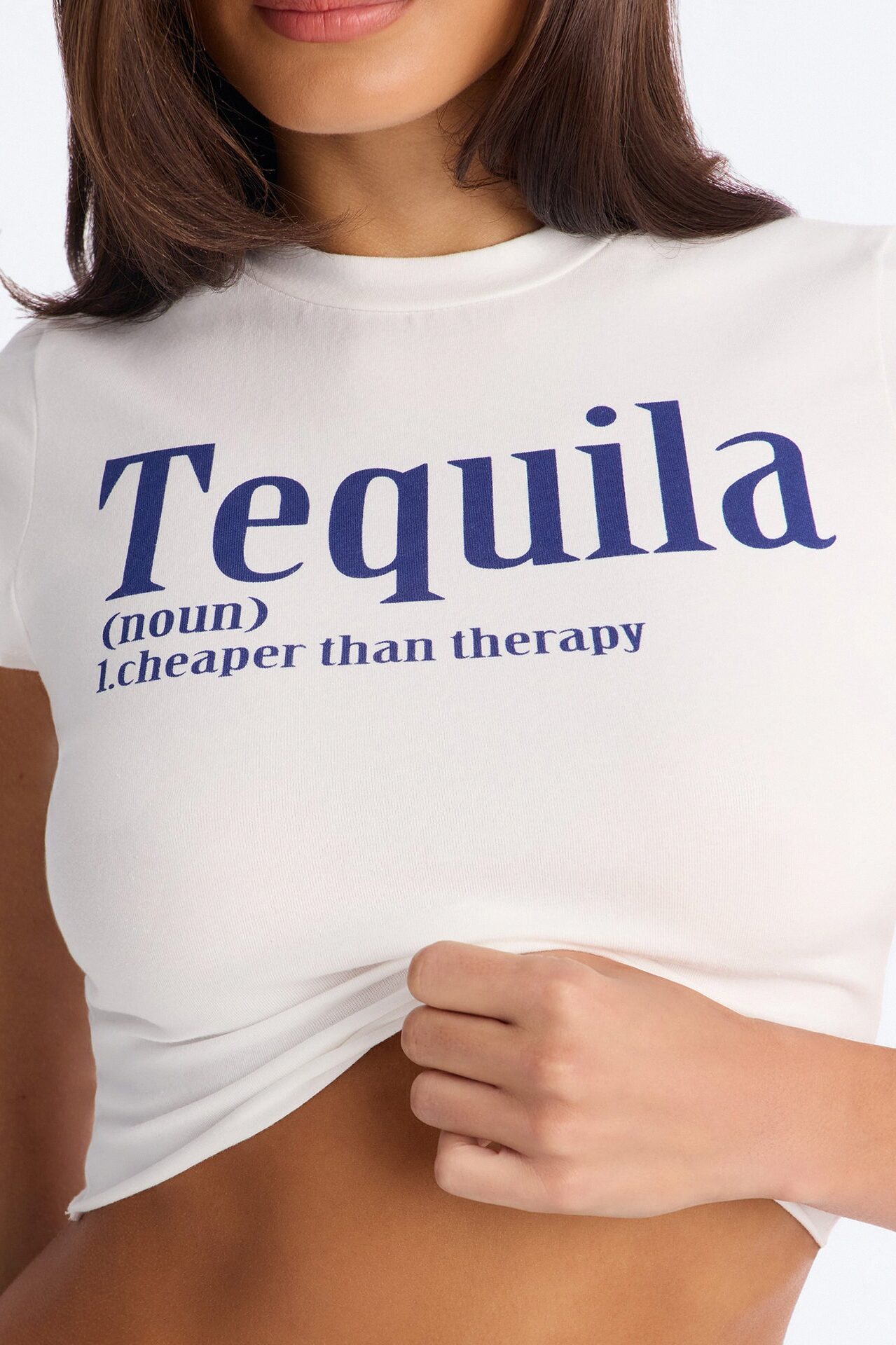 Tequila Therapy Baby Tee - White