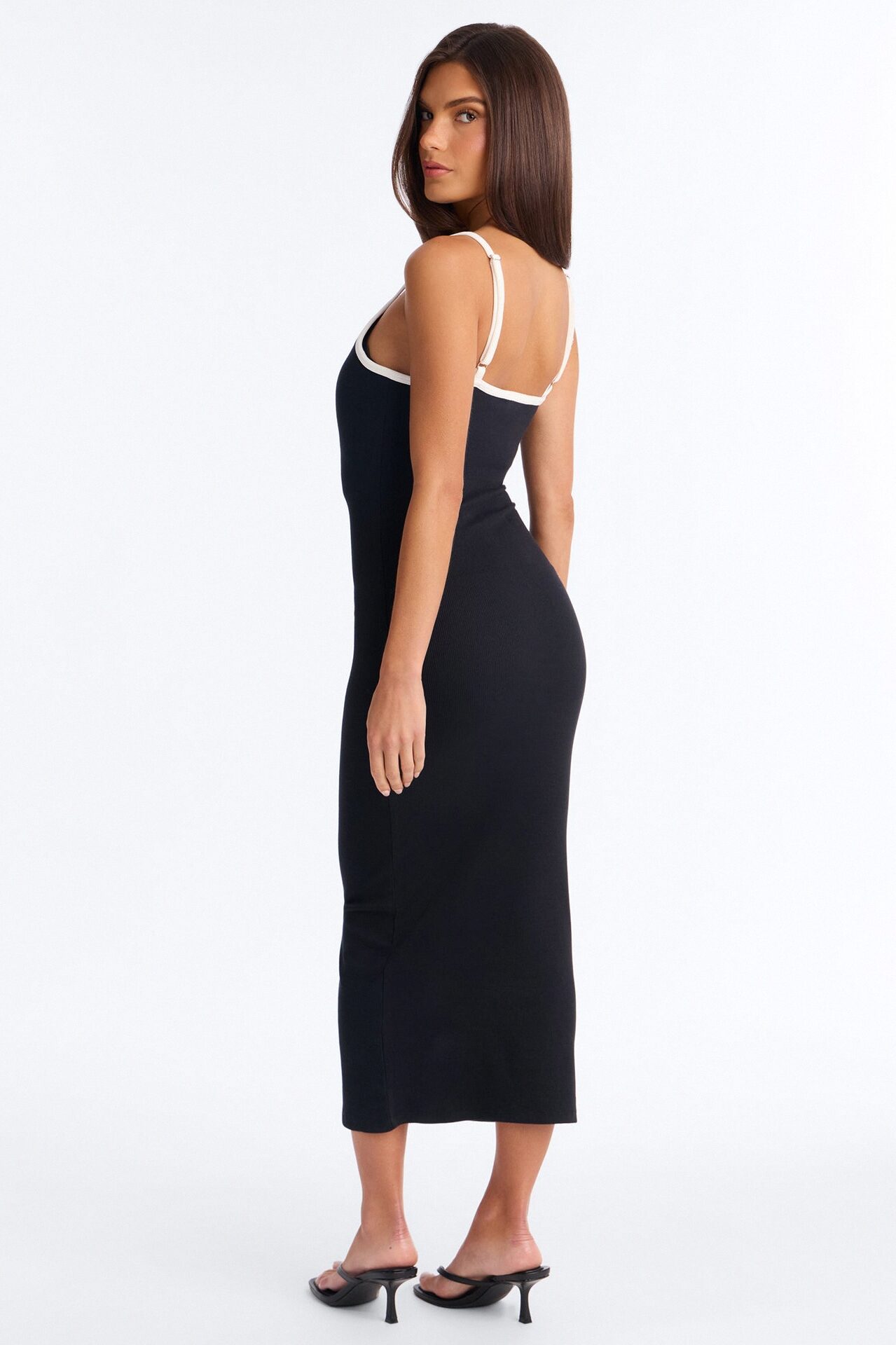 Lowkey Built In Bra Cami Midi Dress - Black