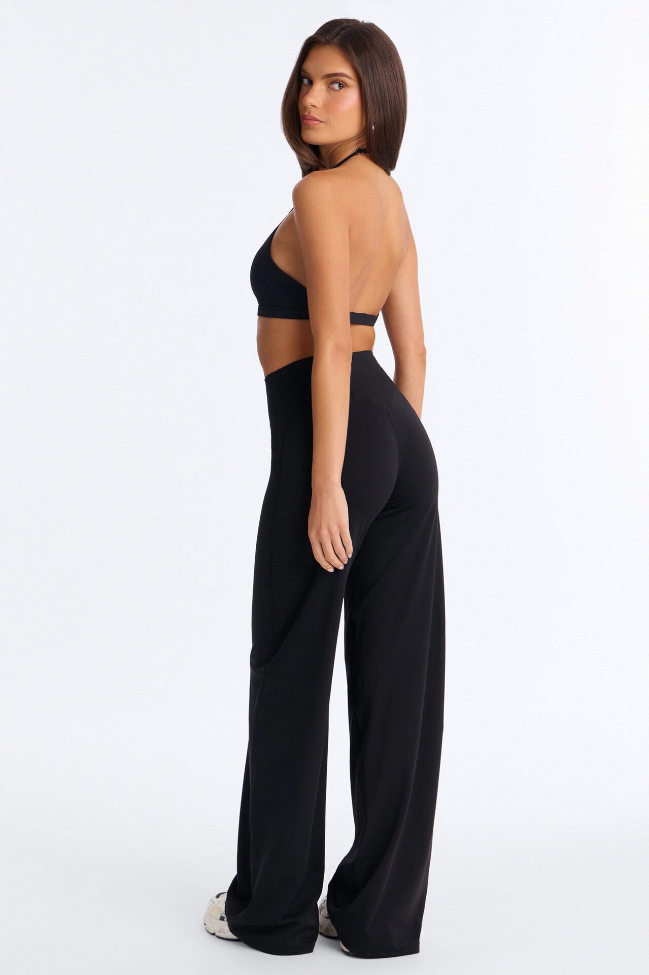 Barre Babe Active Wide Leg Pant Set - Black