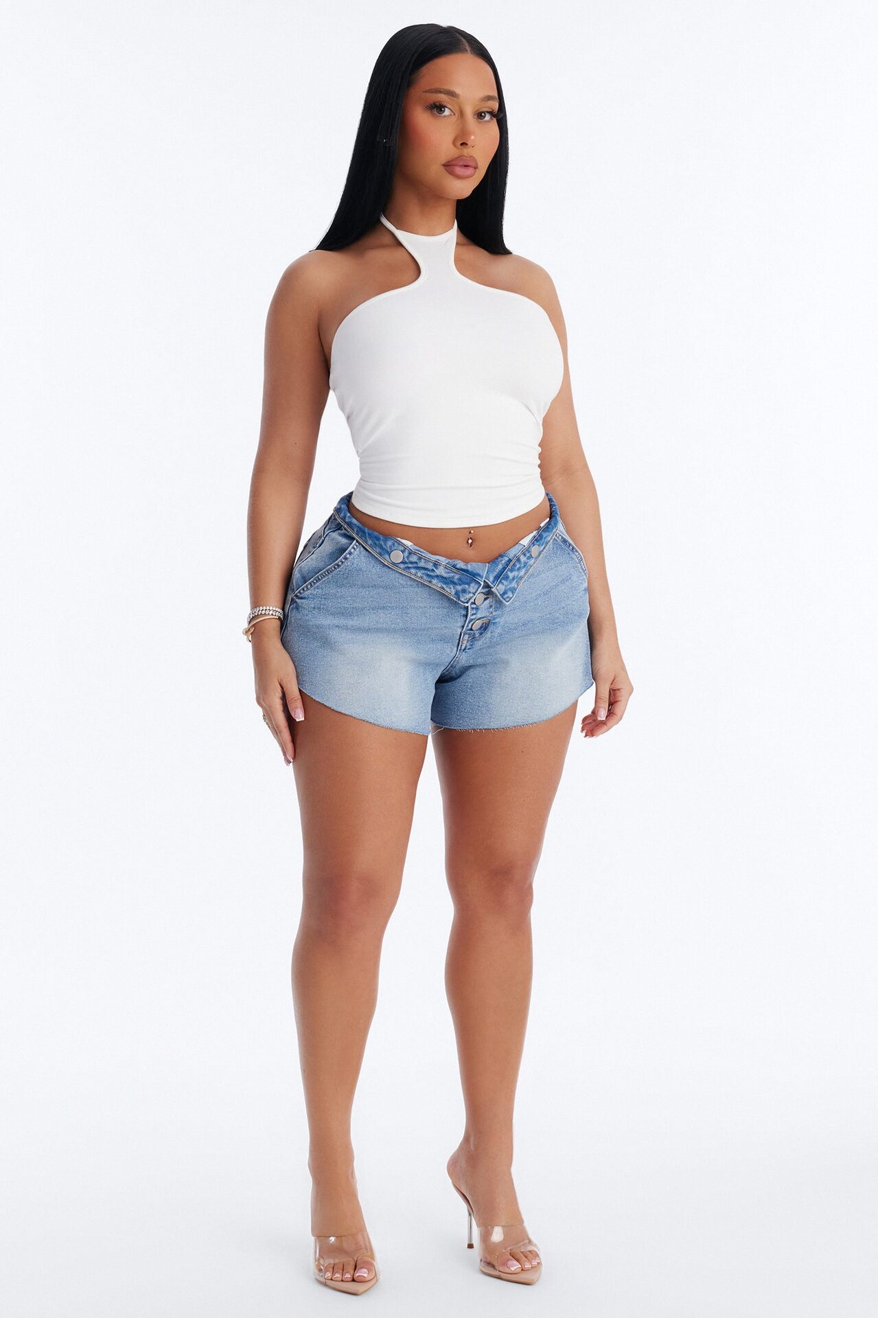 After Hours Sleeveless Halter Top - White