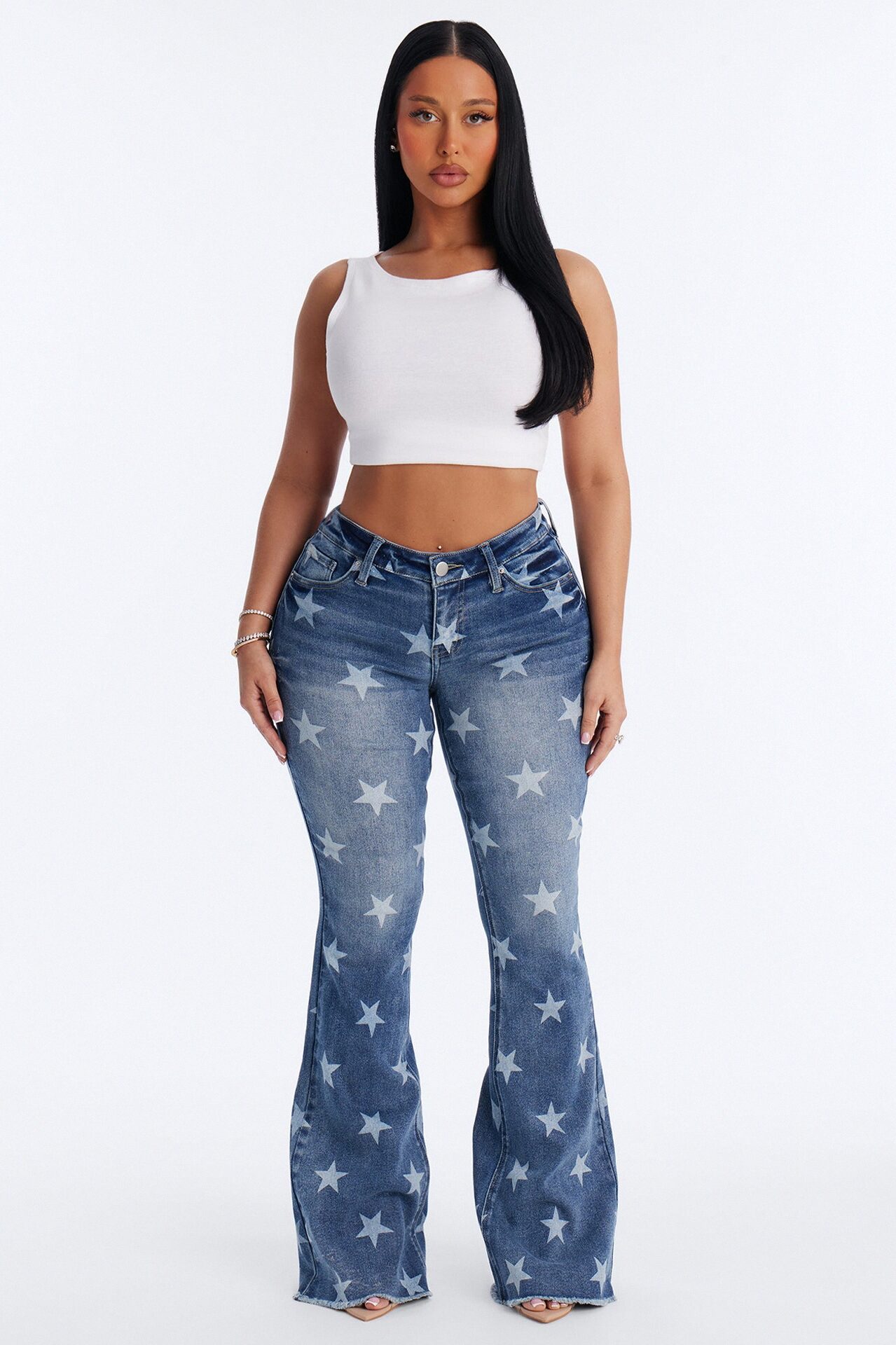 Seeing Stars Stretch Flare Jeans - Dark Wash