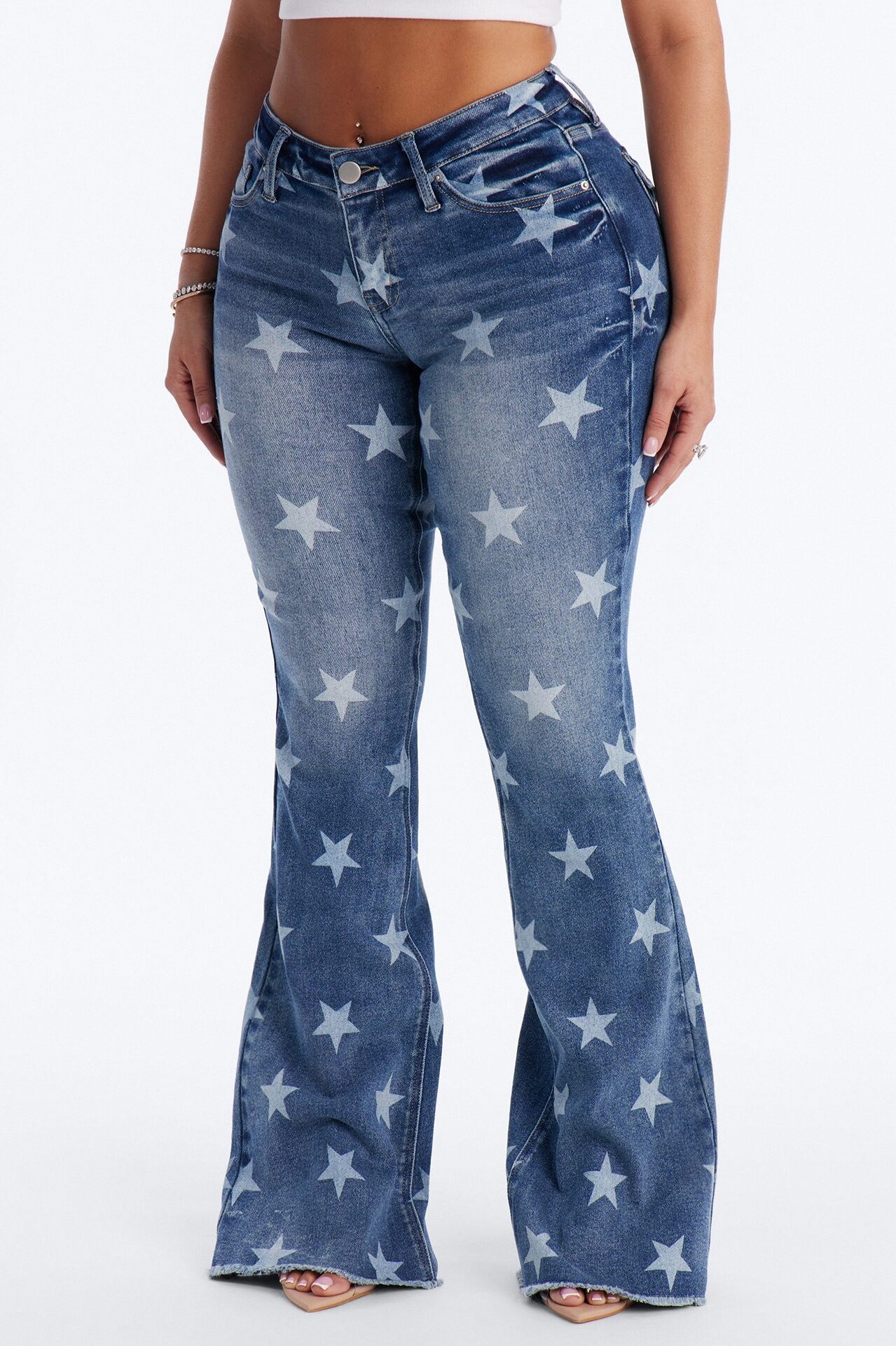 Seeing Stars Stretch Flare Jeans - Dark Wash