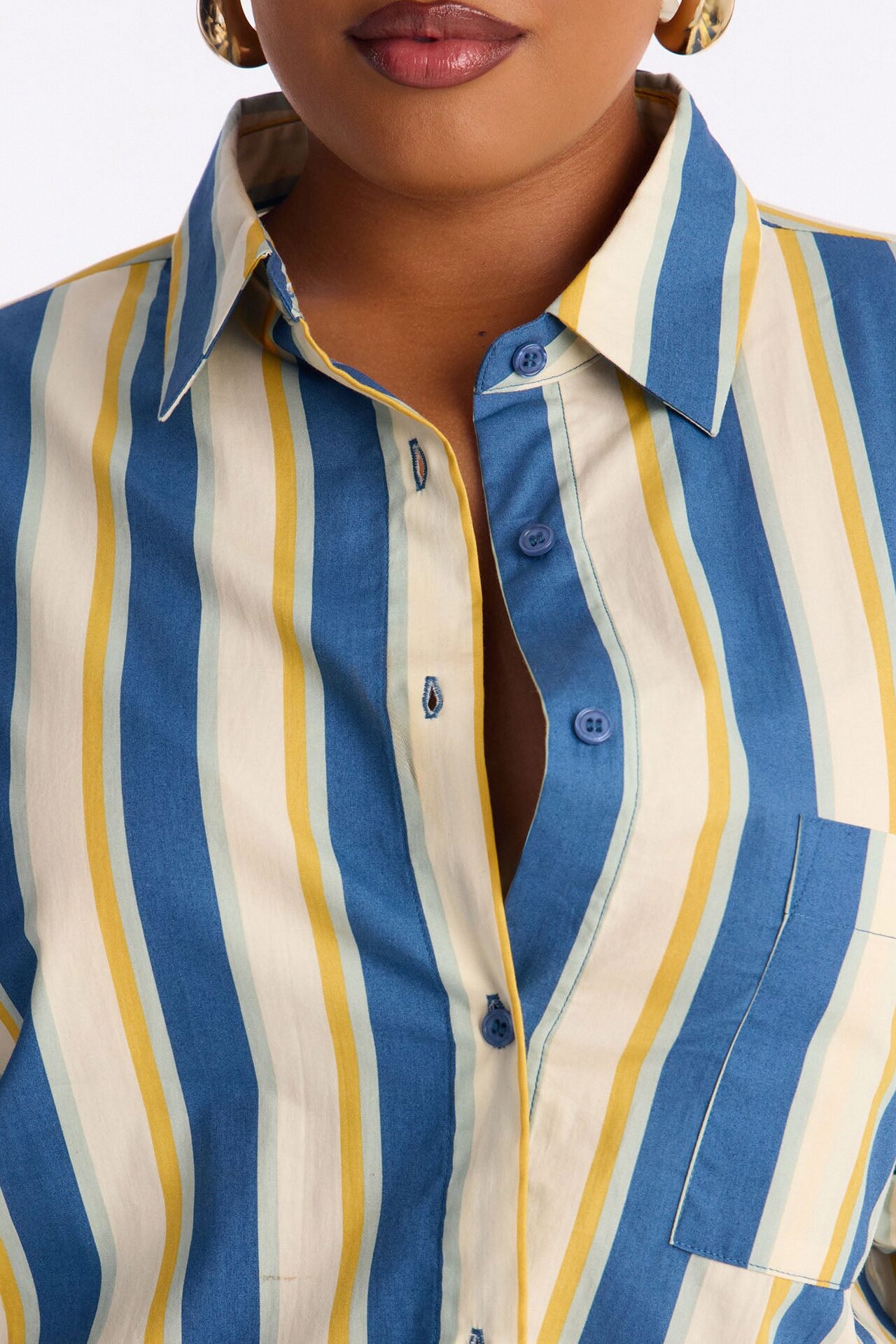 I'm The Main Topic Striped Shirt - Blue/combo