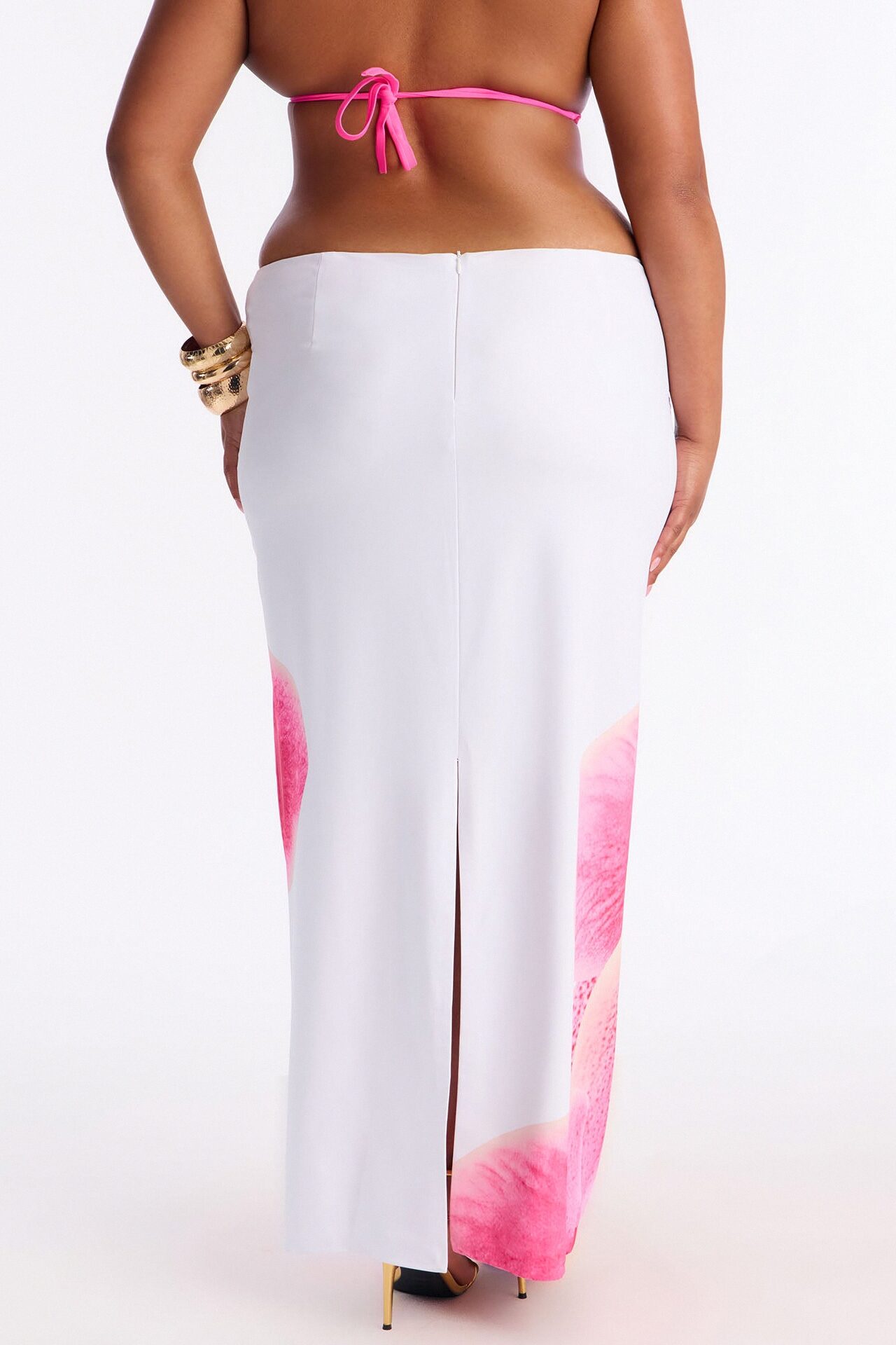 Aurielle Floral Slit Maxi Skirt - Pink/combo