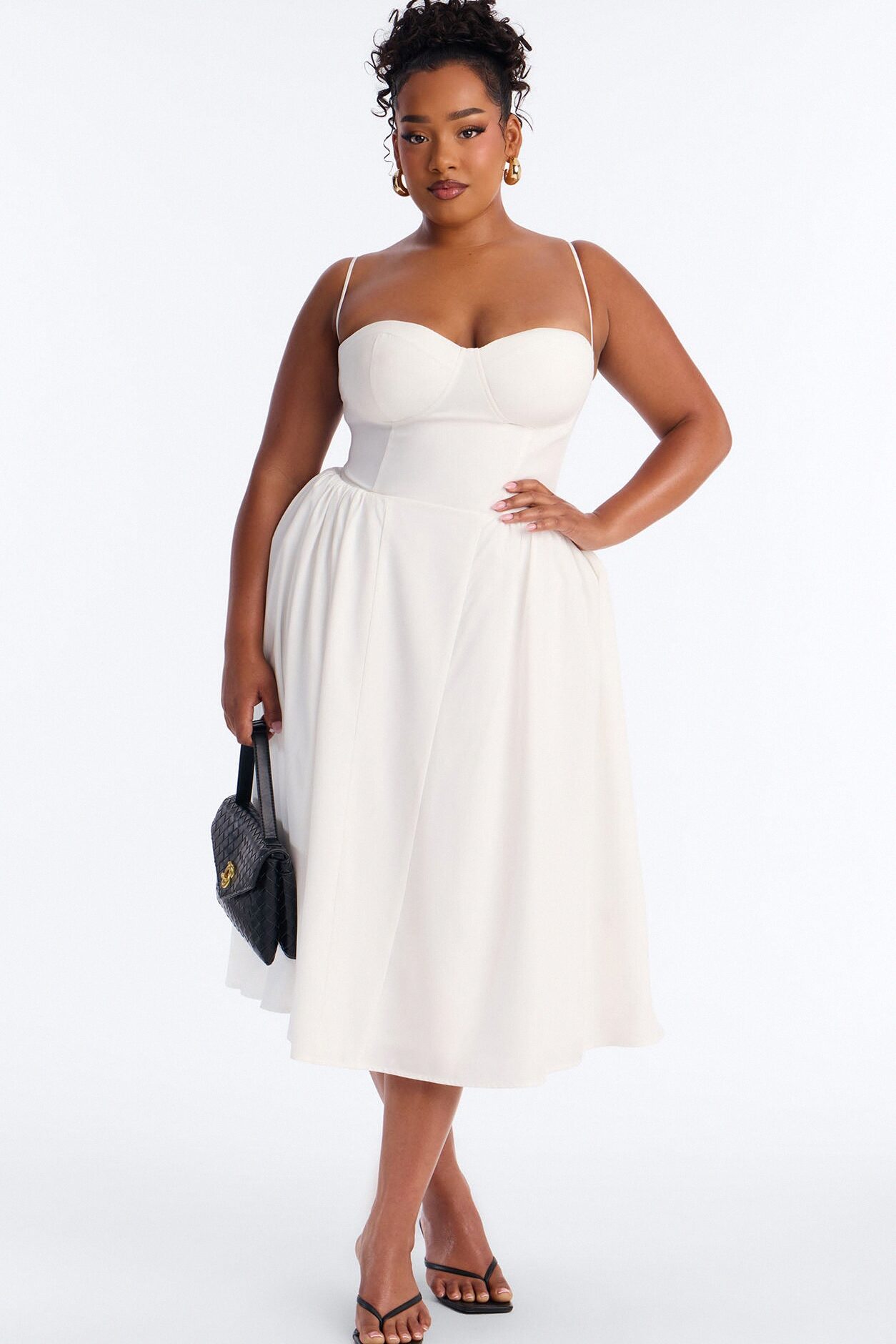 Sweet Love Corset Midi Dress - White