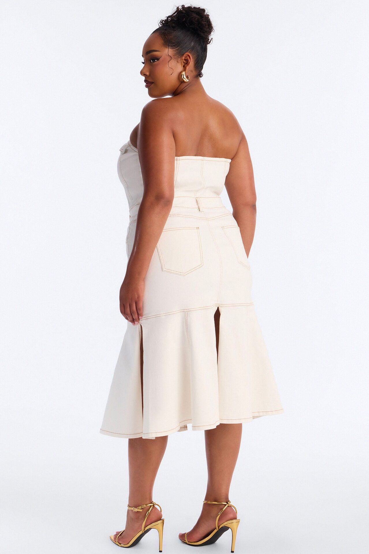 Main One Denim Midi Dress - White