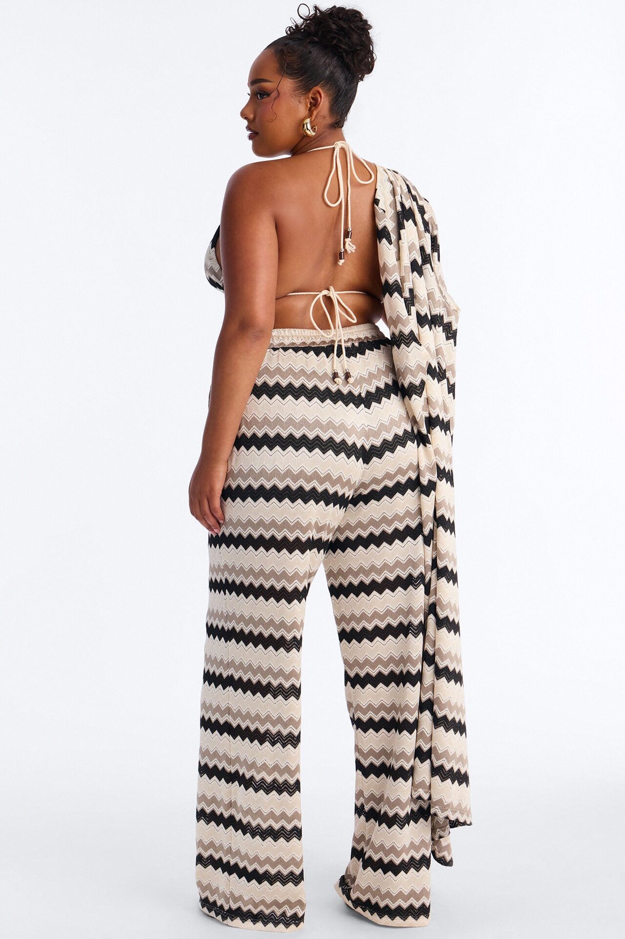 Cabana Crush 3 Piece Crochet Pant Set - Cream/combo