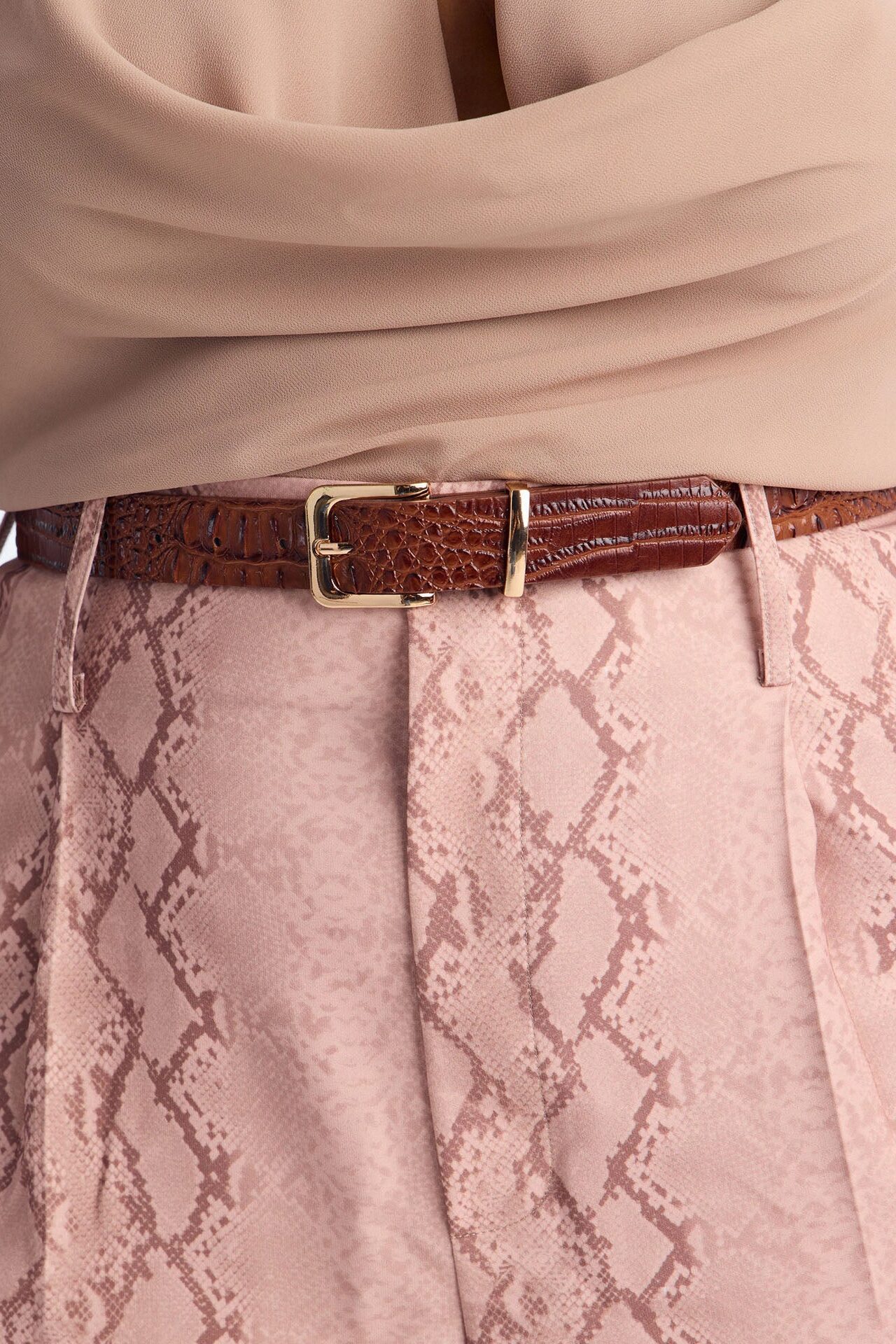 Rayna Belted Cowl Jumpsuit - Taupe