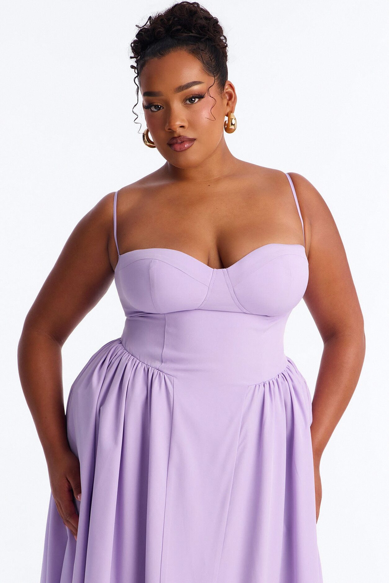 Sweet Love Corset Midi Dress - Lavender