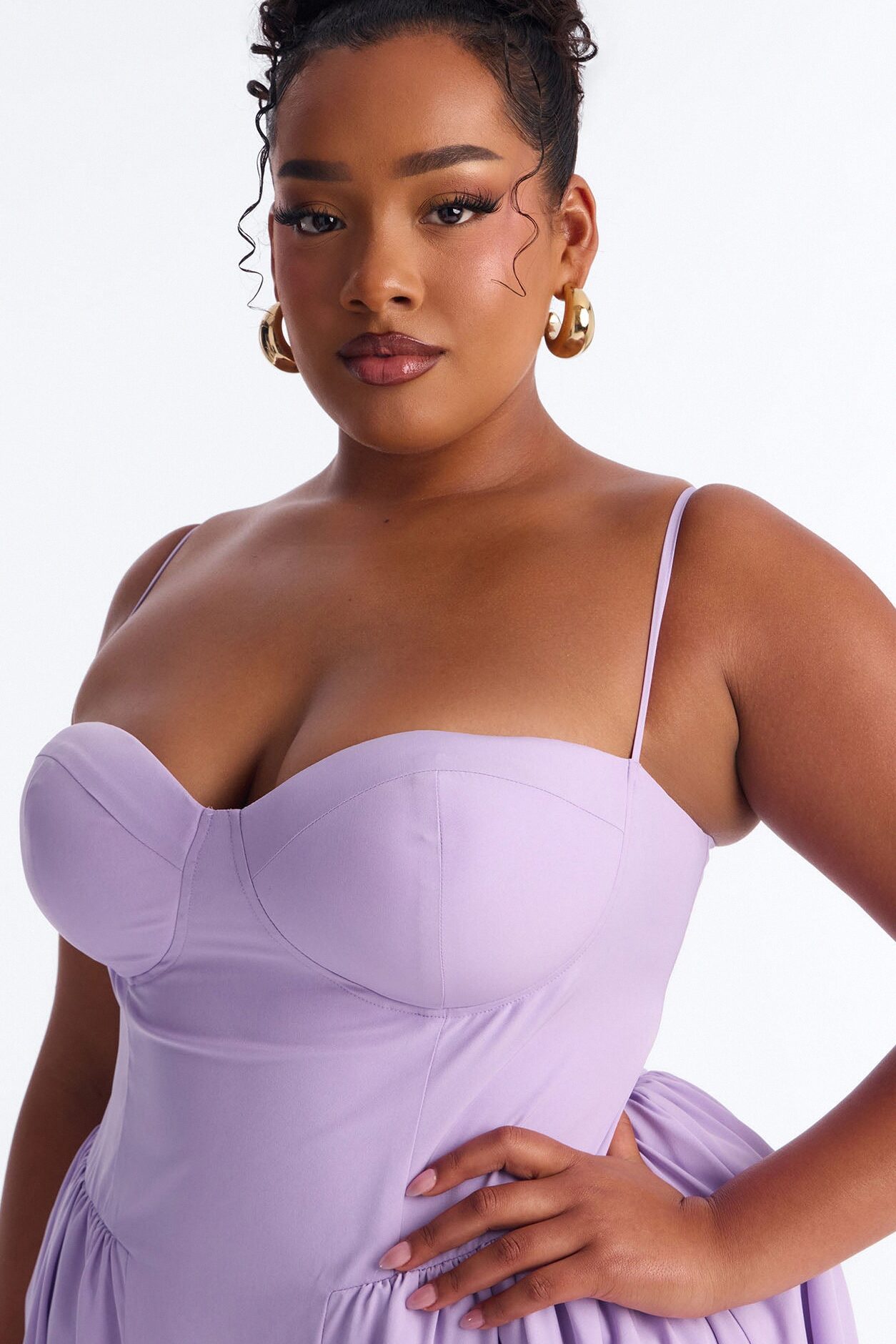 Sweet Love Corset Midi Dress - Lavender