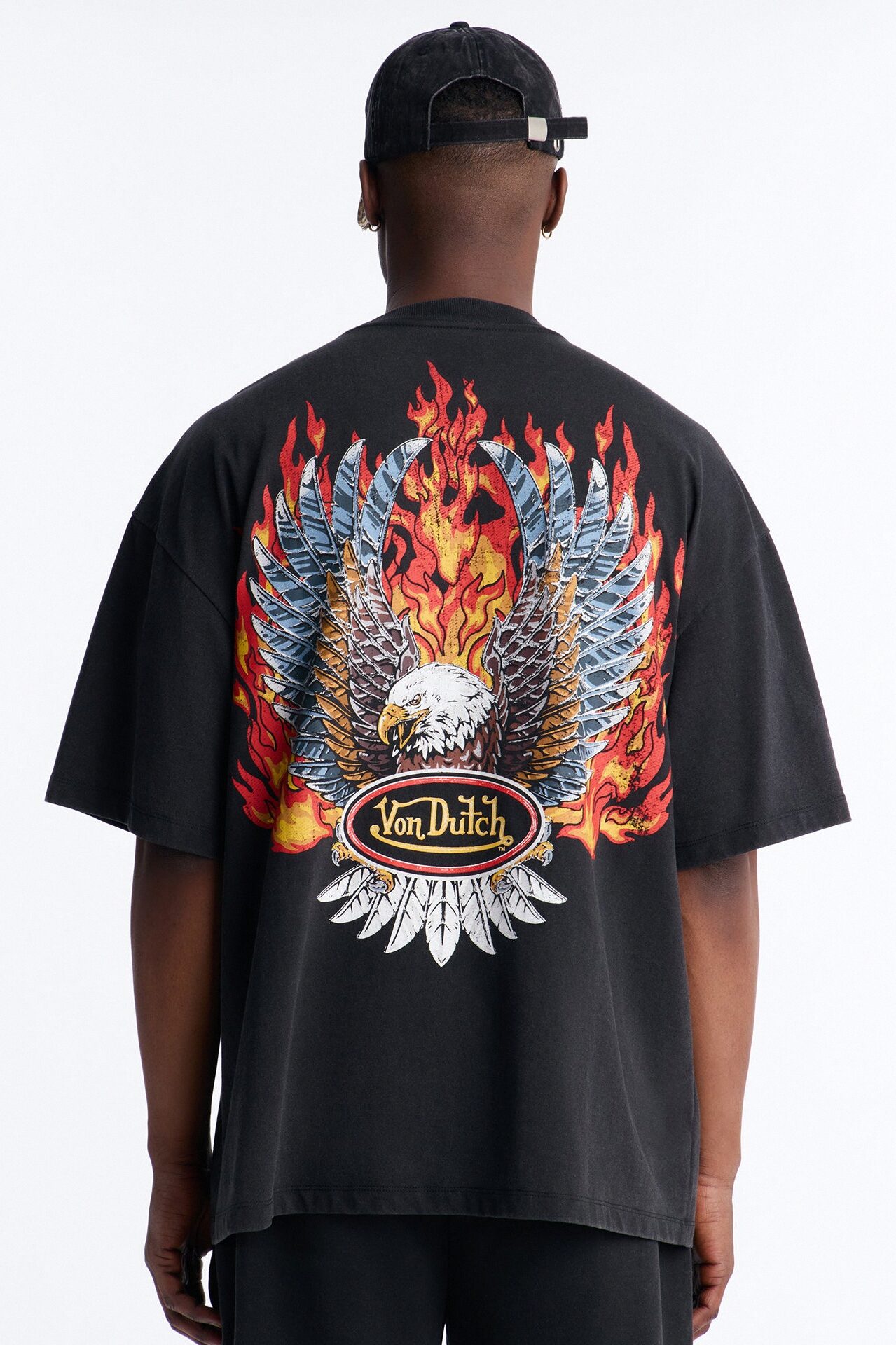 Von Dutch Motorcycle Club Heavy Weight Boxy Short Sleeve Tee - Black Wash