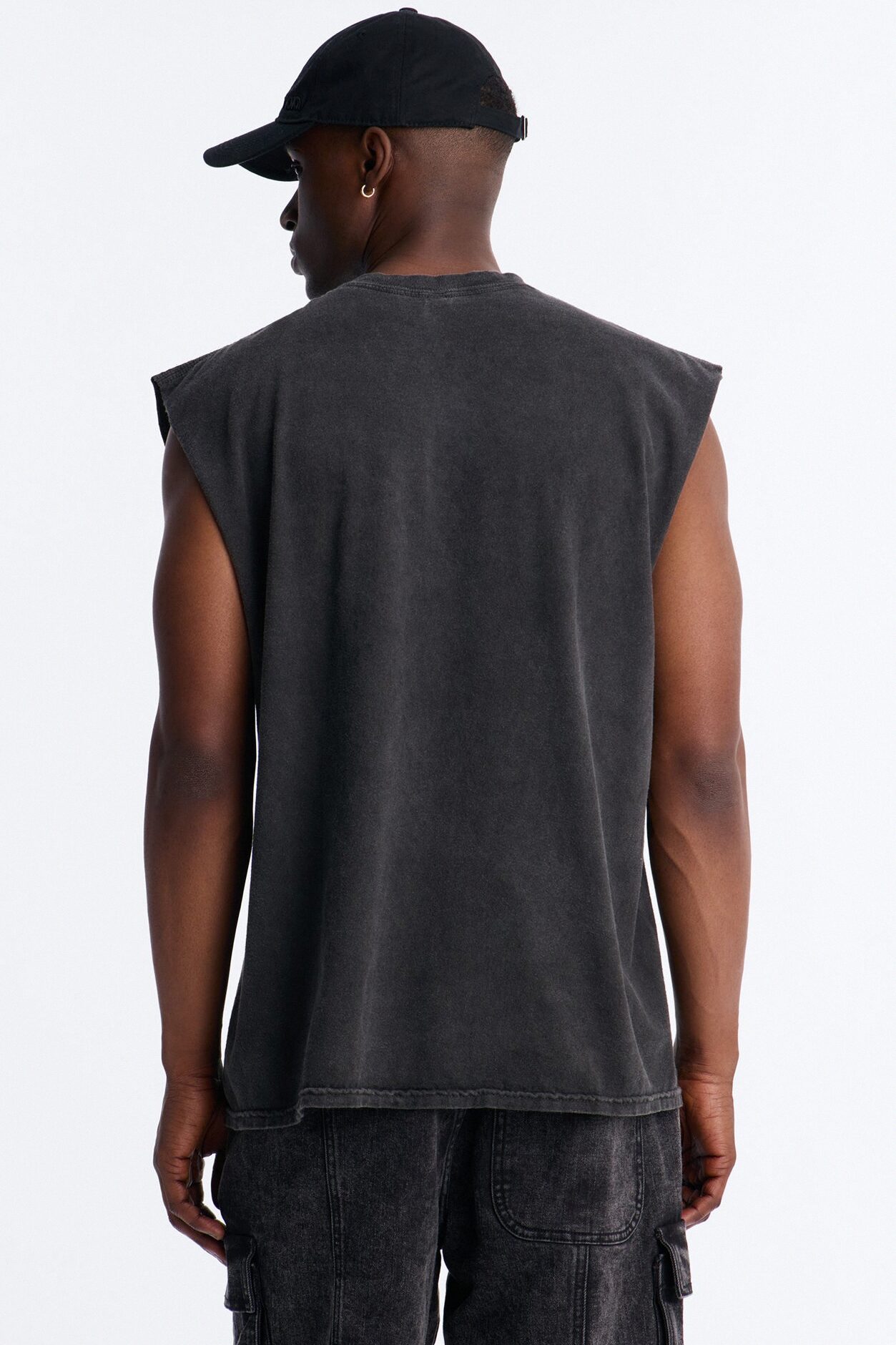 Savage Rule Vintage Oversized Muscle Tee - Black Wash