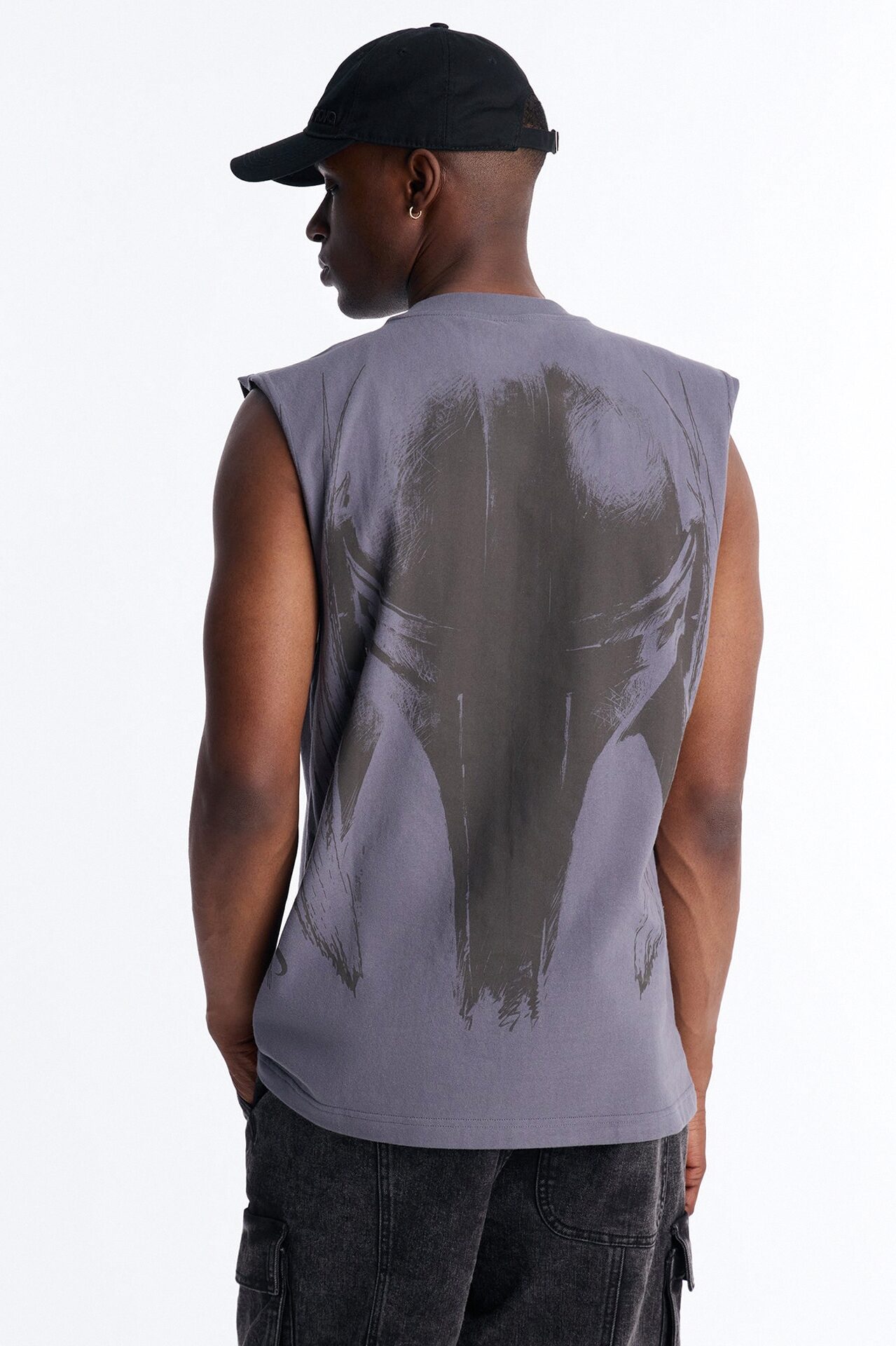 Star Wars Mandalorian Heavy Weight Muscle Tee - Charcoal
