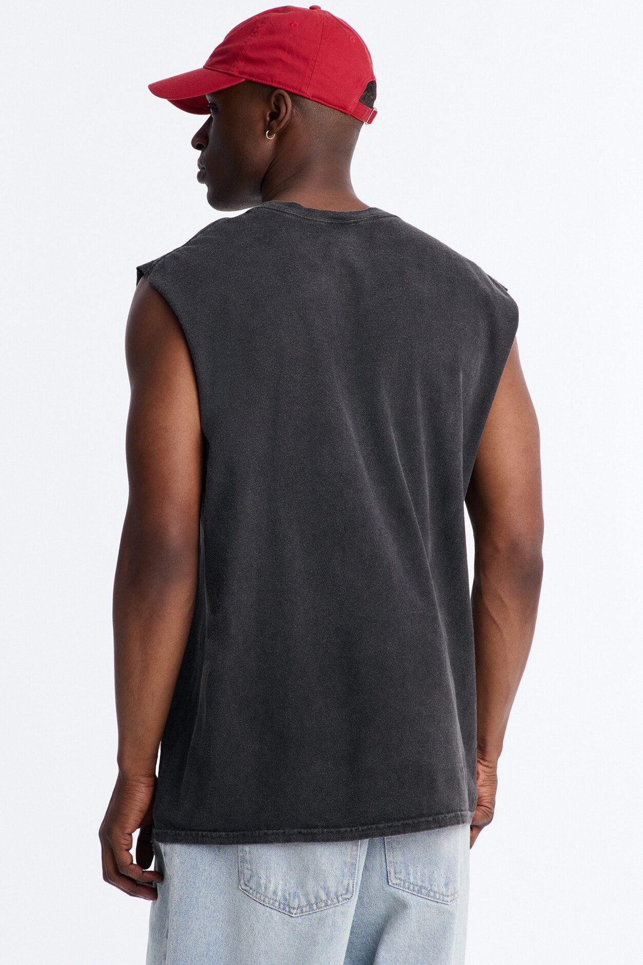 Through The Fire Vintage Oversized Muscle Tee - Black Wash