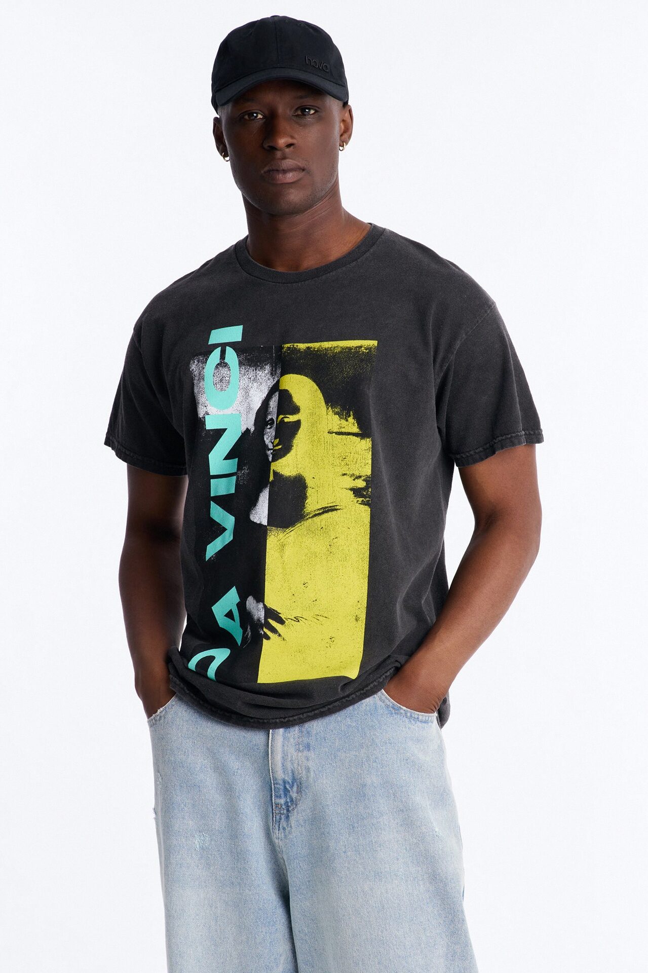 Leonardo Da Vinci Mona Lisa Vintage Short Sleeve Tee - Black