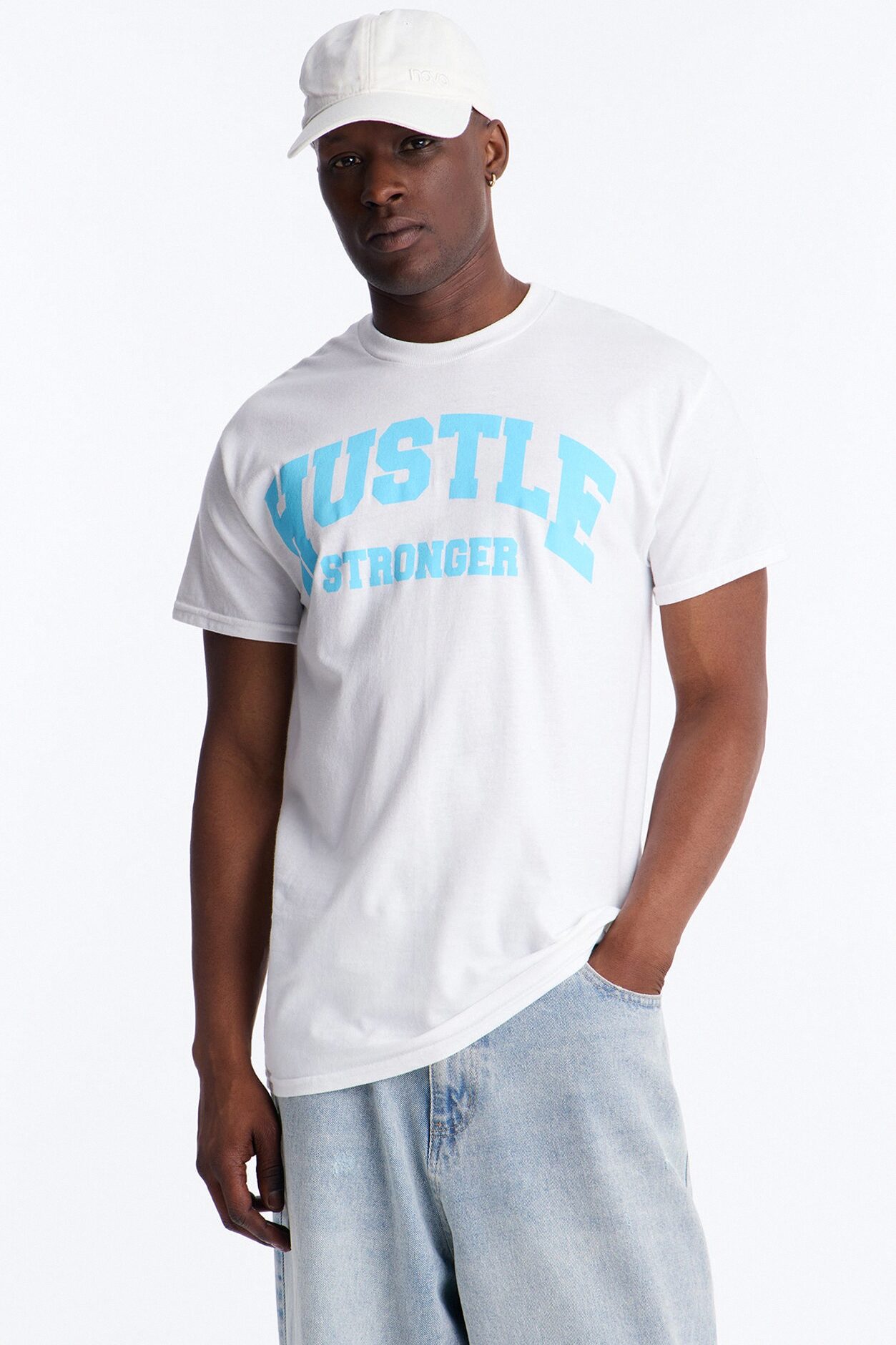 Hustle Stronger Short Sleeve Tee - White