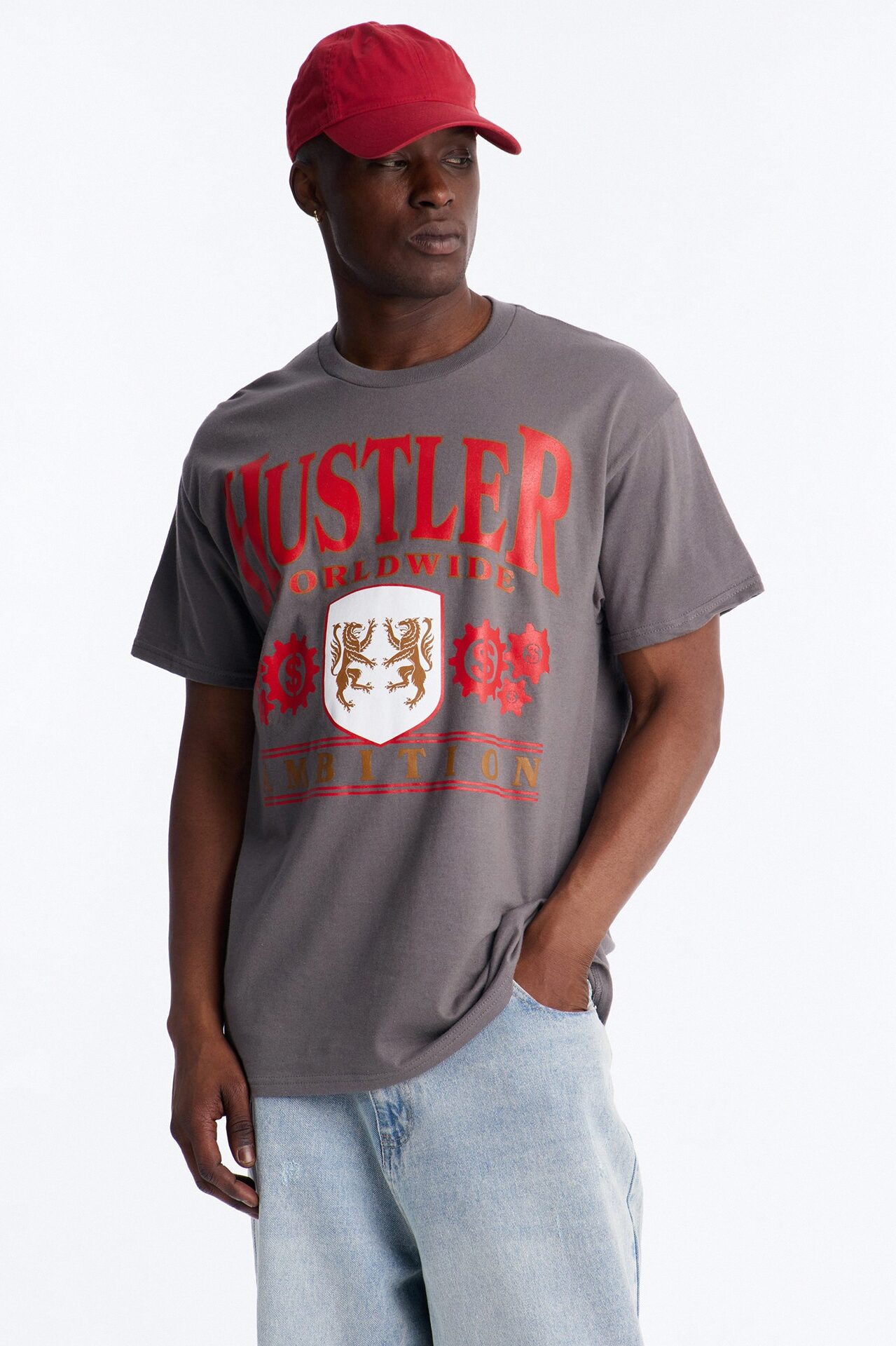 Hustler Ambition Oversized Short Sleeve Tee - Charcoal