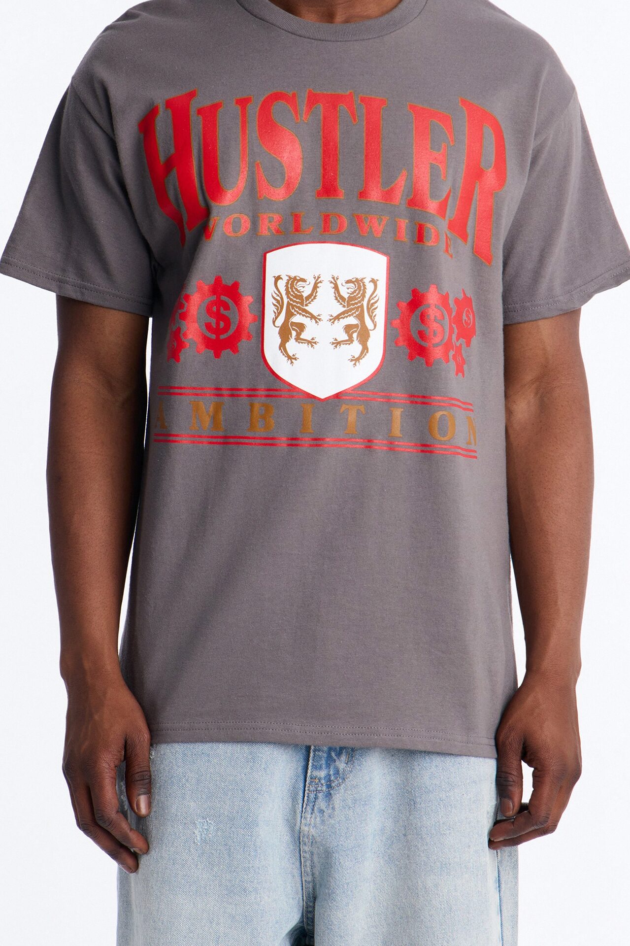 Hustler Ambition Oversized Short Sleeve Tee - Charcoal