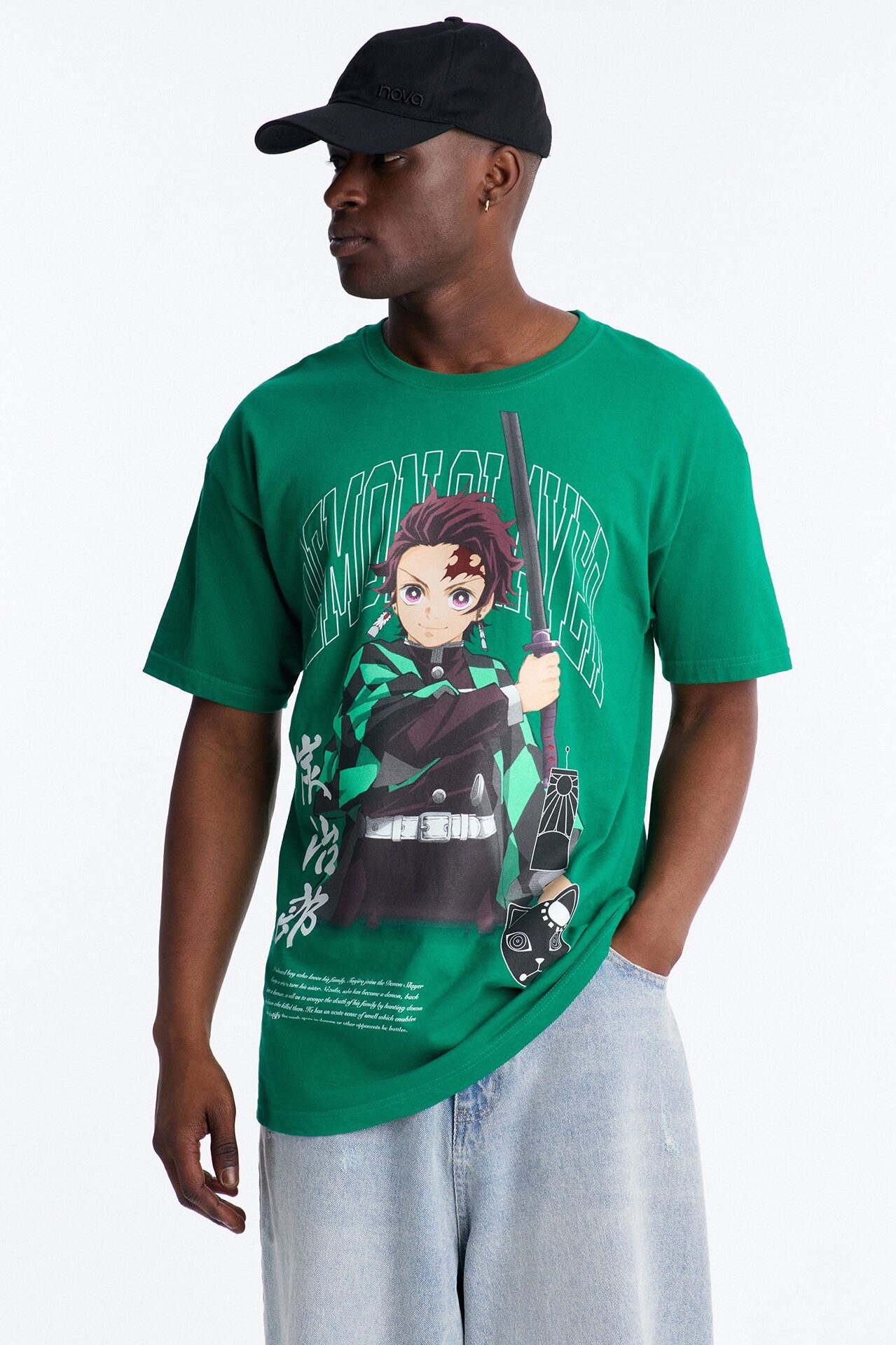 Demon Slayer Tanjiro Oversized Short Sleeve Tee - Green