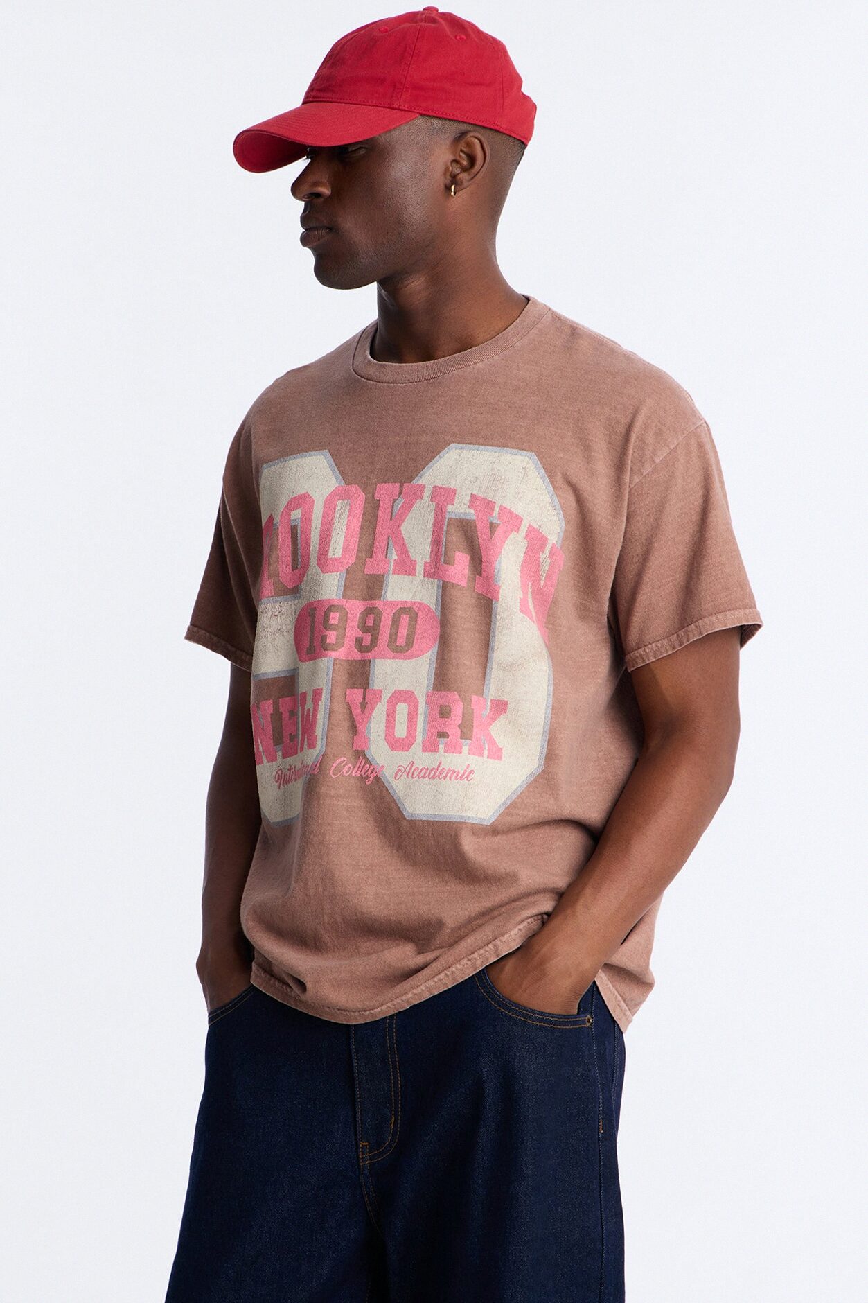 Brooklyn 1990 Vintage Oversized Short Sleeve - Brown