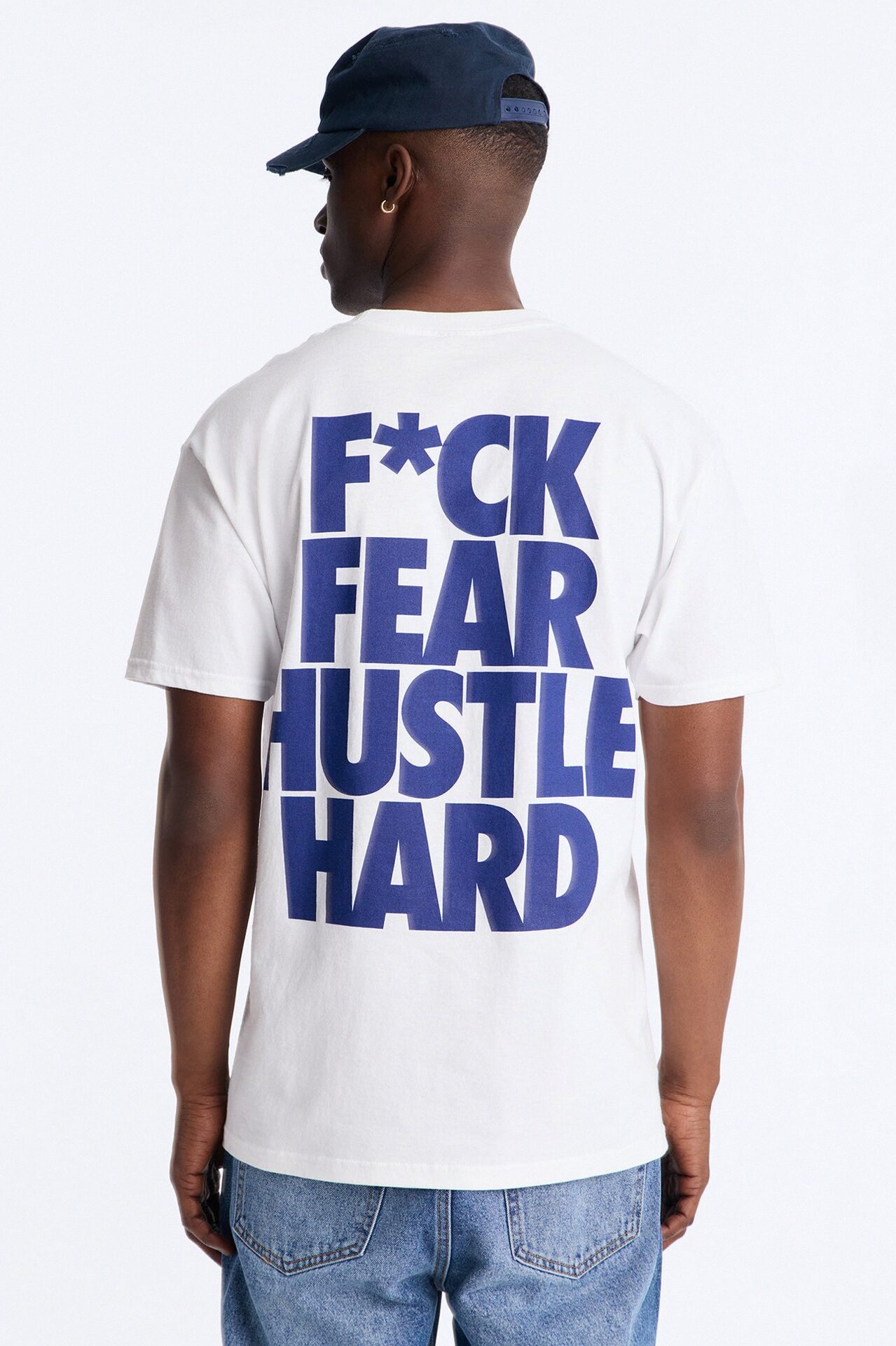 Hustle Hard Oversized Short Sleeve Tee - White