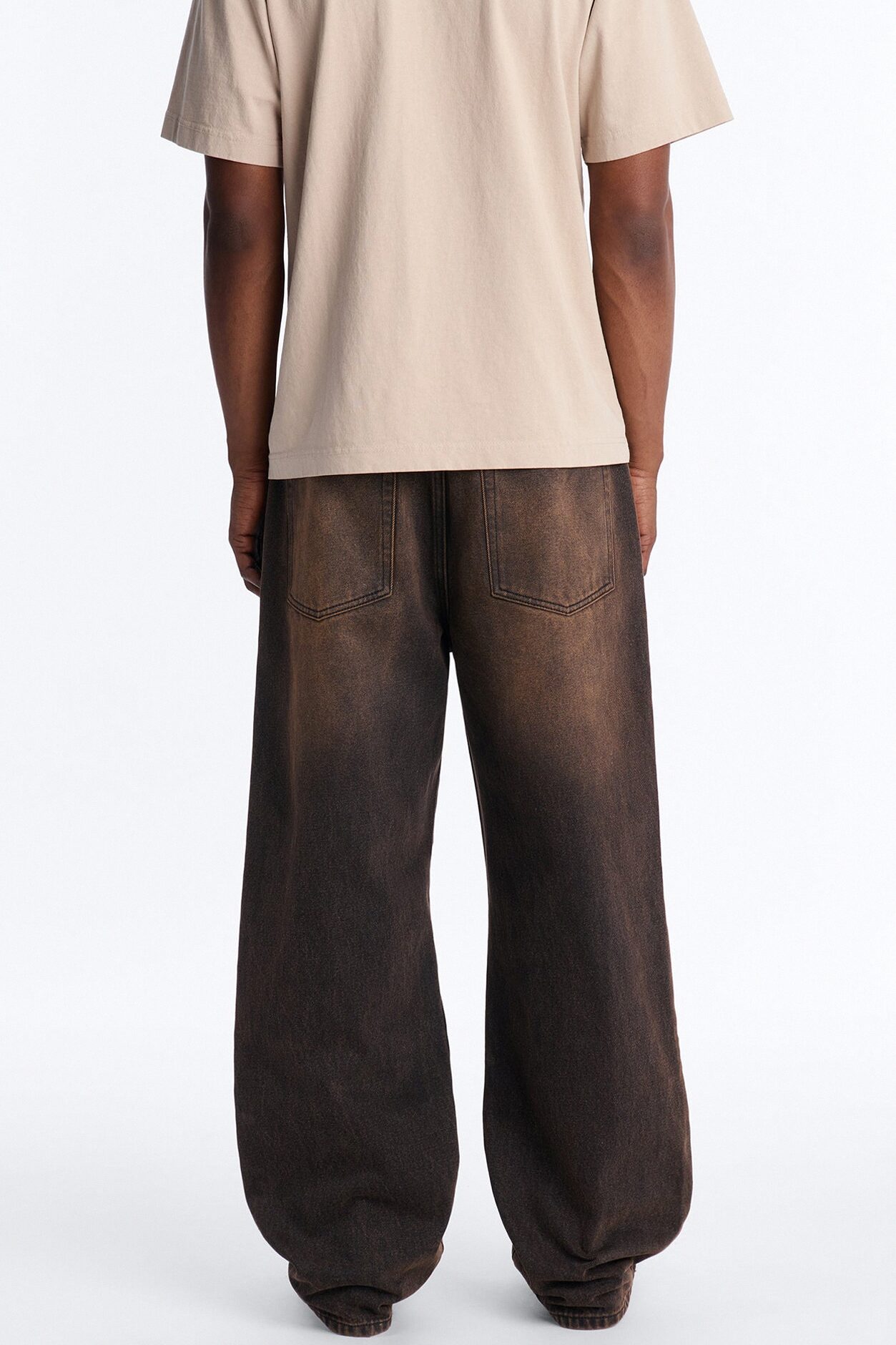 Baggy Dark Wave Jeans - Brown