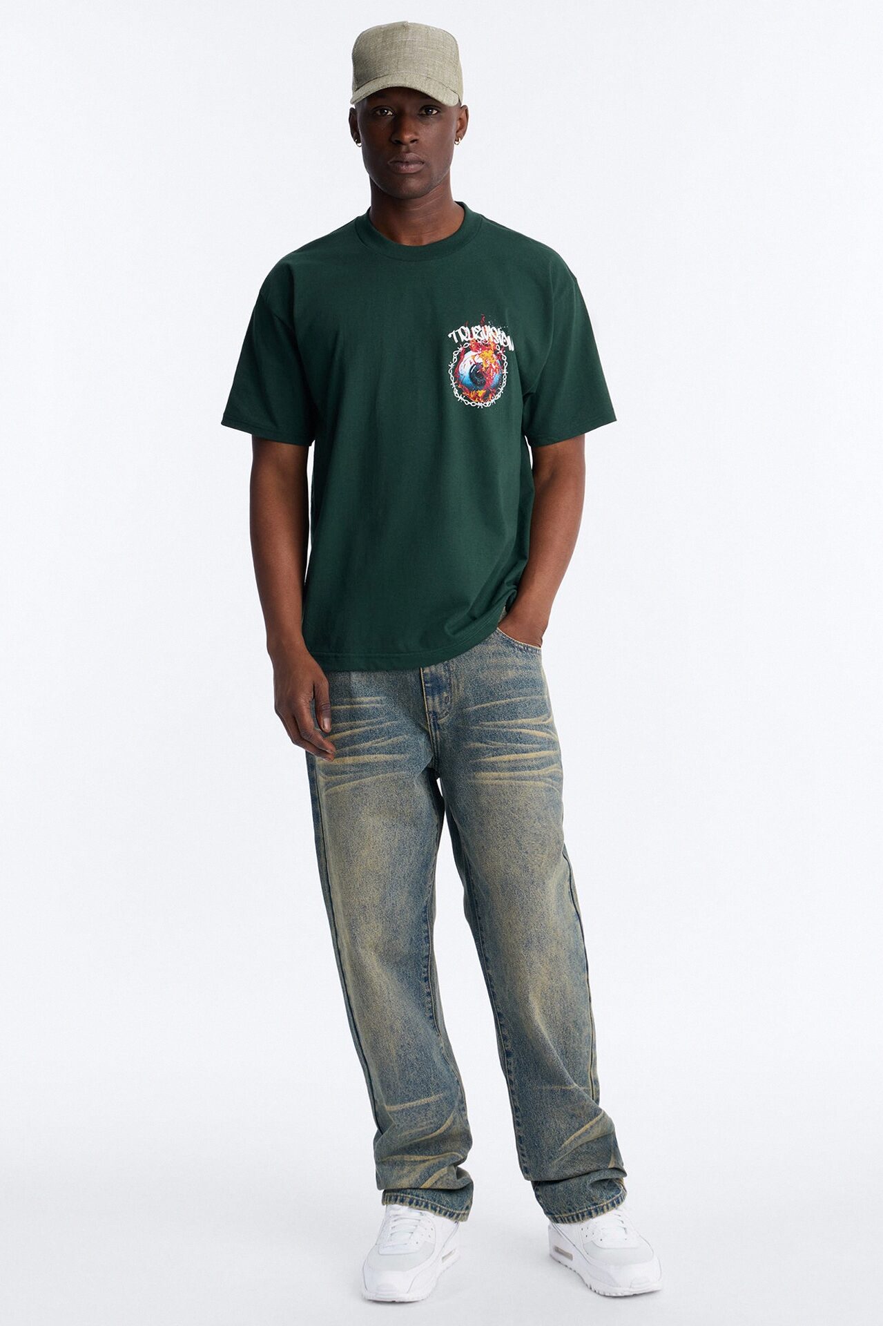 True Vision Boxy Short Sleeve Tee - Green