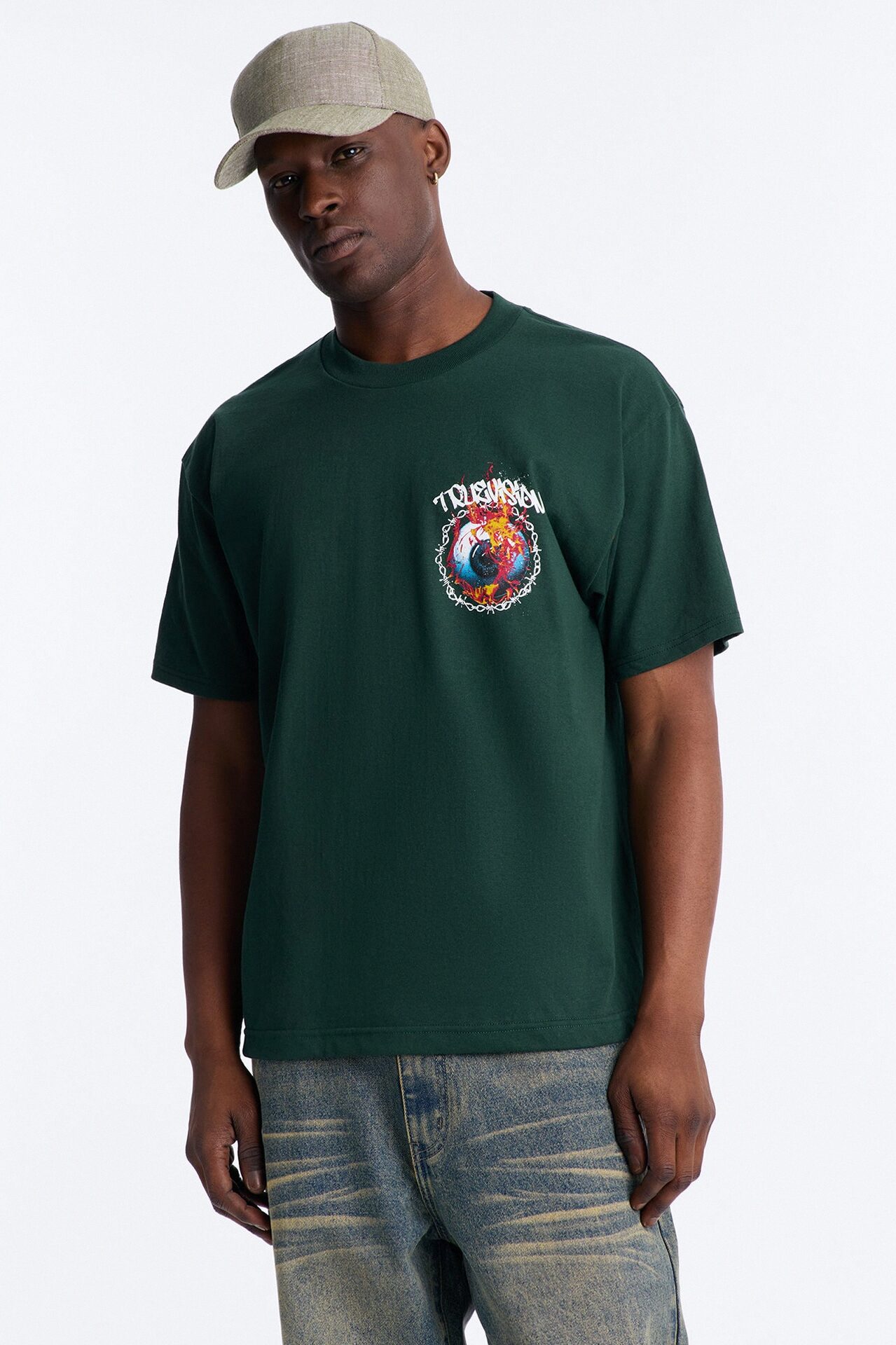 True Vision Boxy Short Sleeve Tee - Green