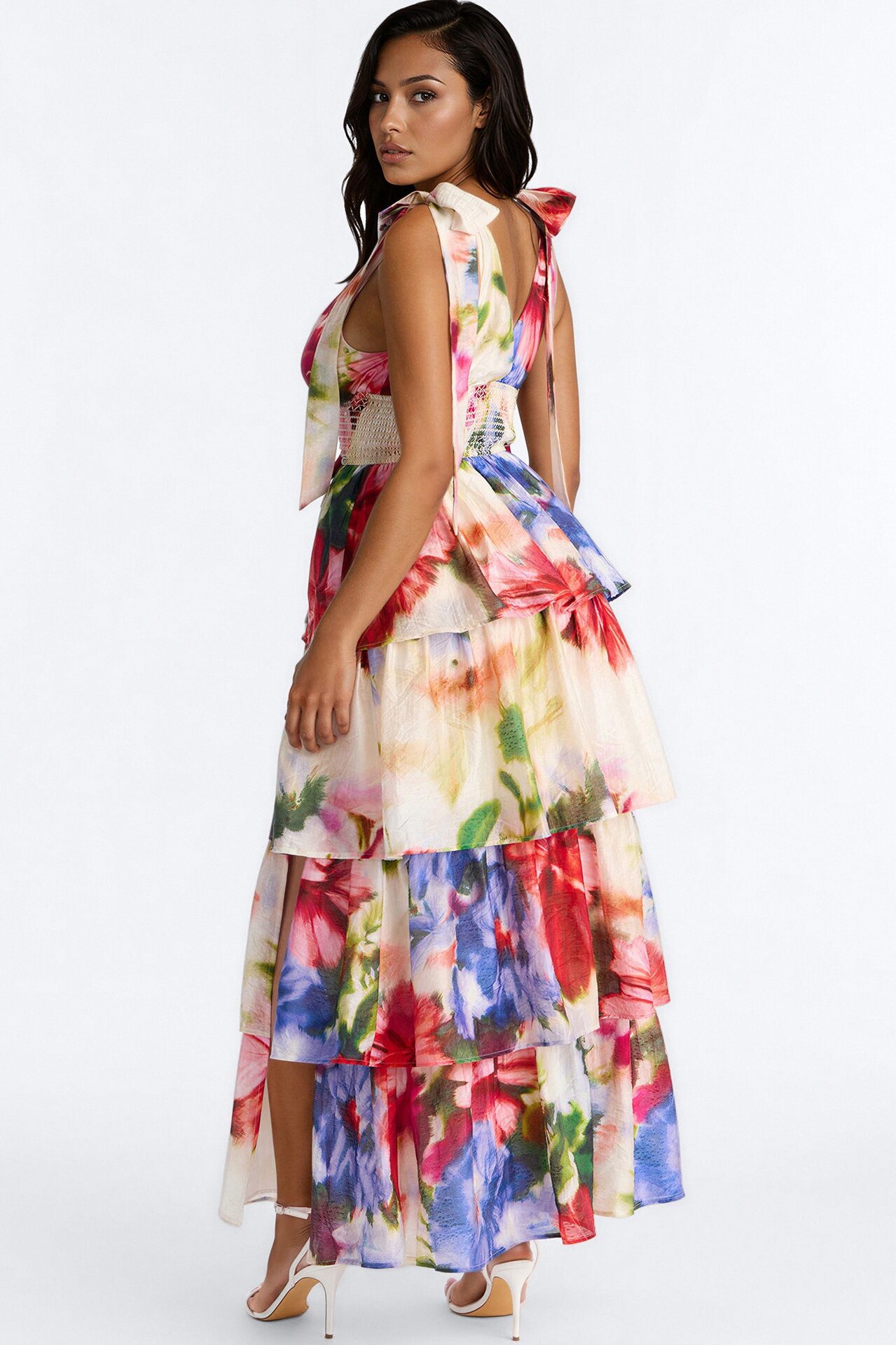 Fade Into You Tiered Maxi Dress - White/combo