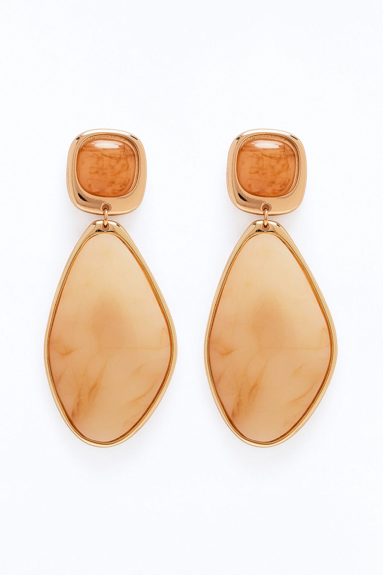 Honey Glow Jeweled Drop Earrings - Nude/combo