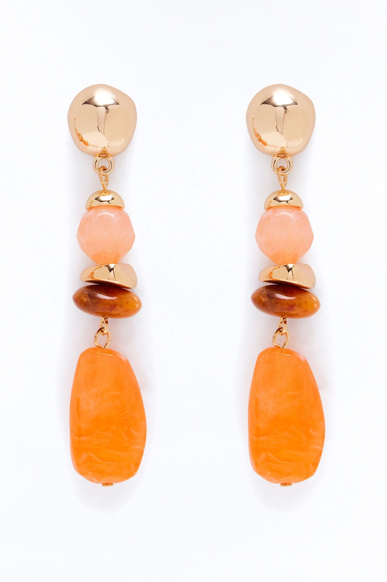 Soft Spark Jeweled Drop Earrings - Orange/combo