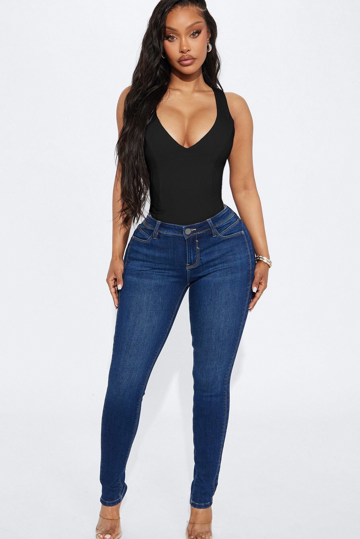 Delta Double Lined Bodysuit - Black