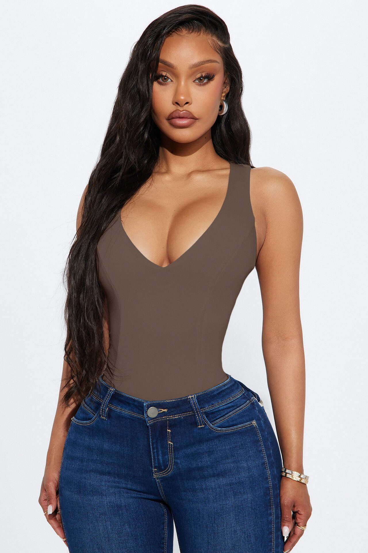 Delta Double Lined Bodysuit - Mocha