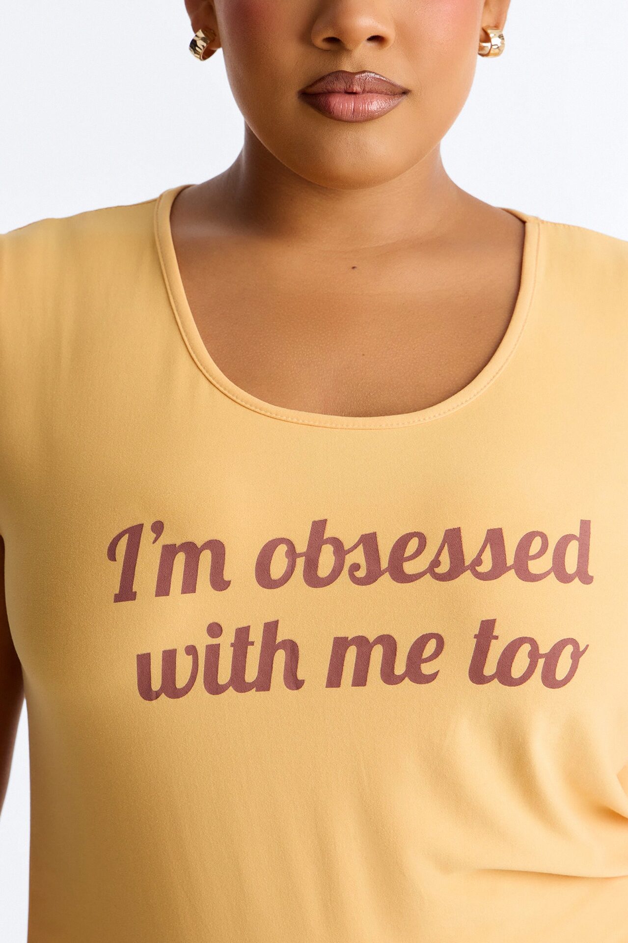 I'm Obsessed With Me Too 2pc PJ Short Set - Orange/combo
