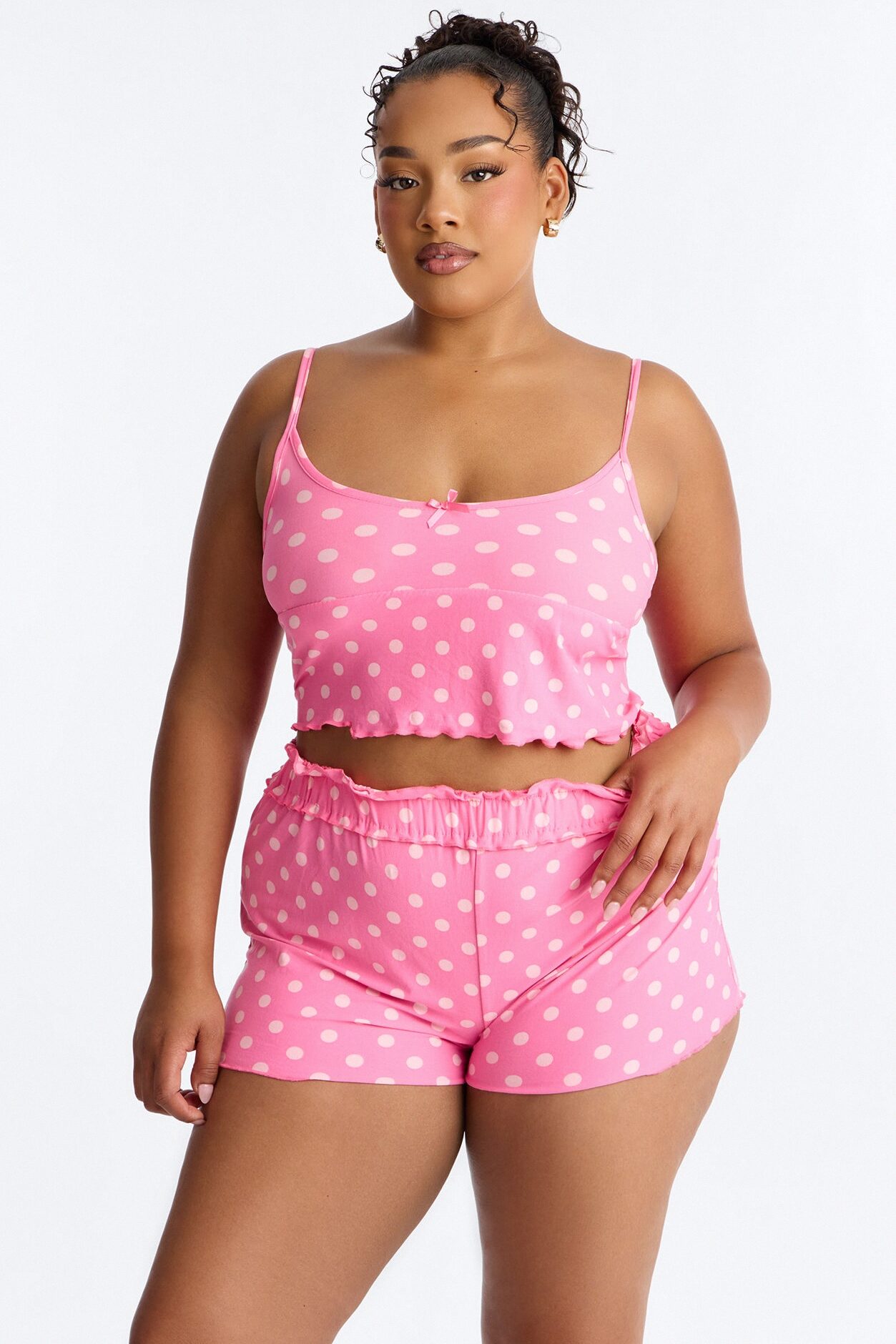 Lucky Night PJ Short Set - Hot Pink