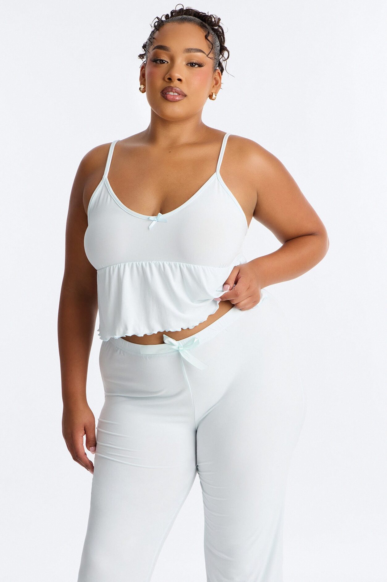 Rest And Be Thankful PJ Pant Set - Light Blue