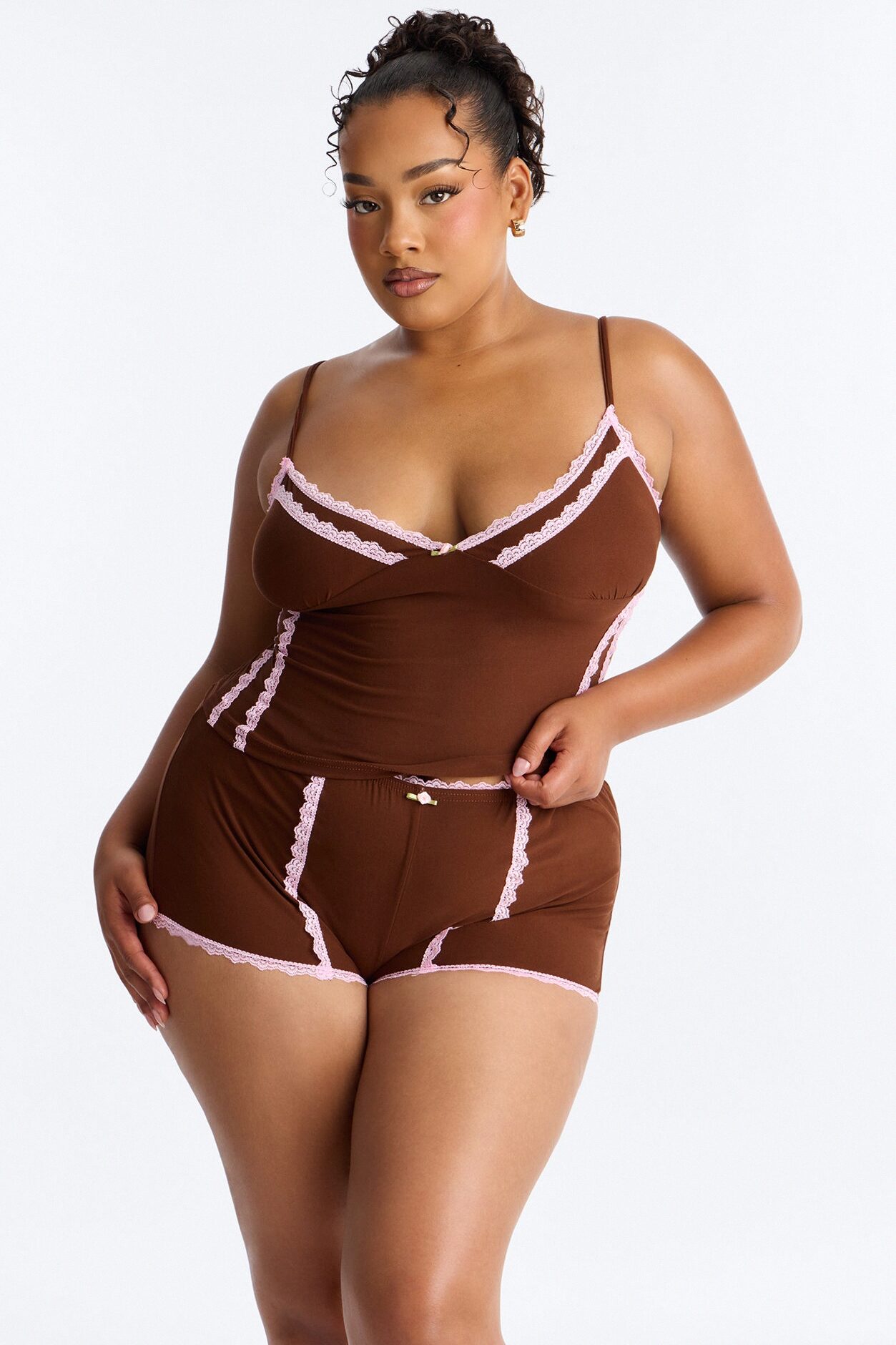 Keep Me Warm PJ Short Set - Chocolate/Combo