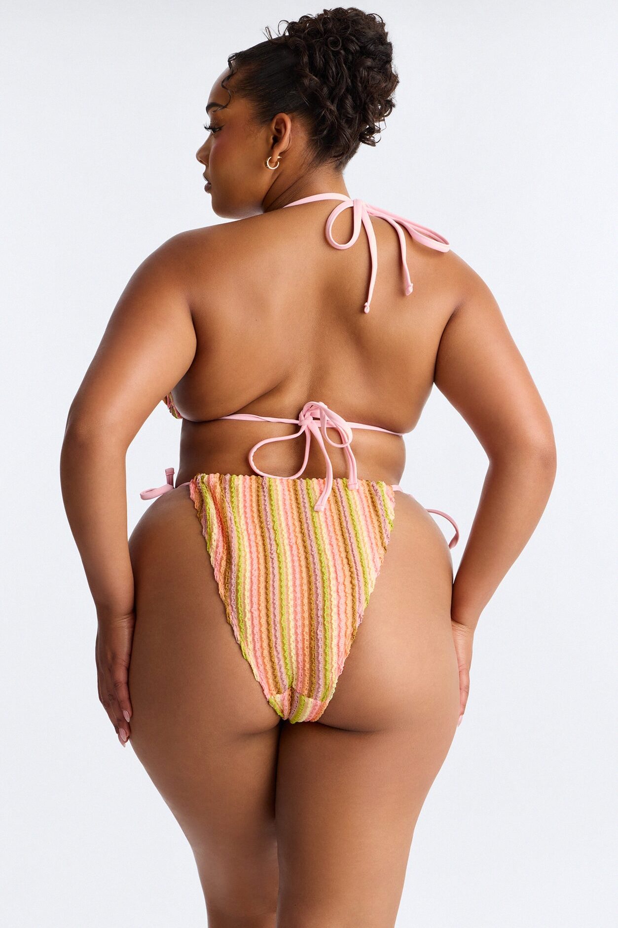 Callista 2 Piece Striped Bikini Set - Orange/combo