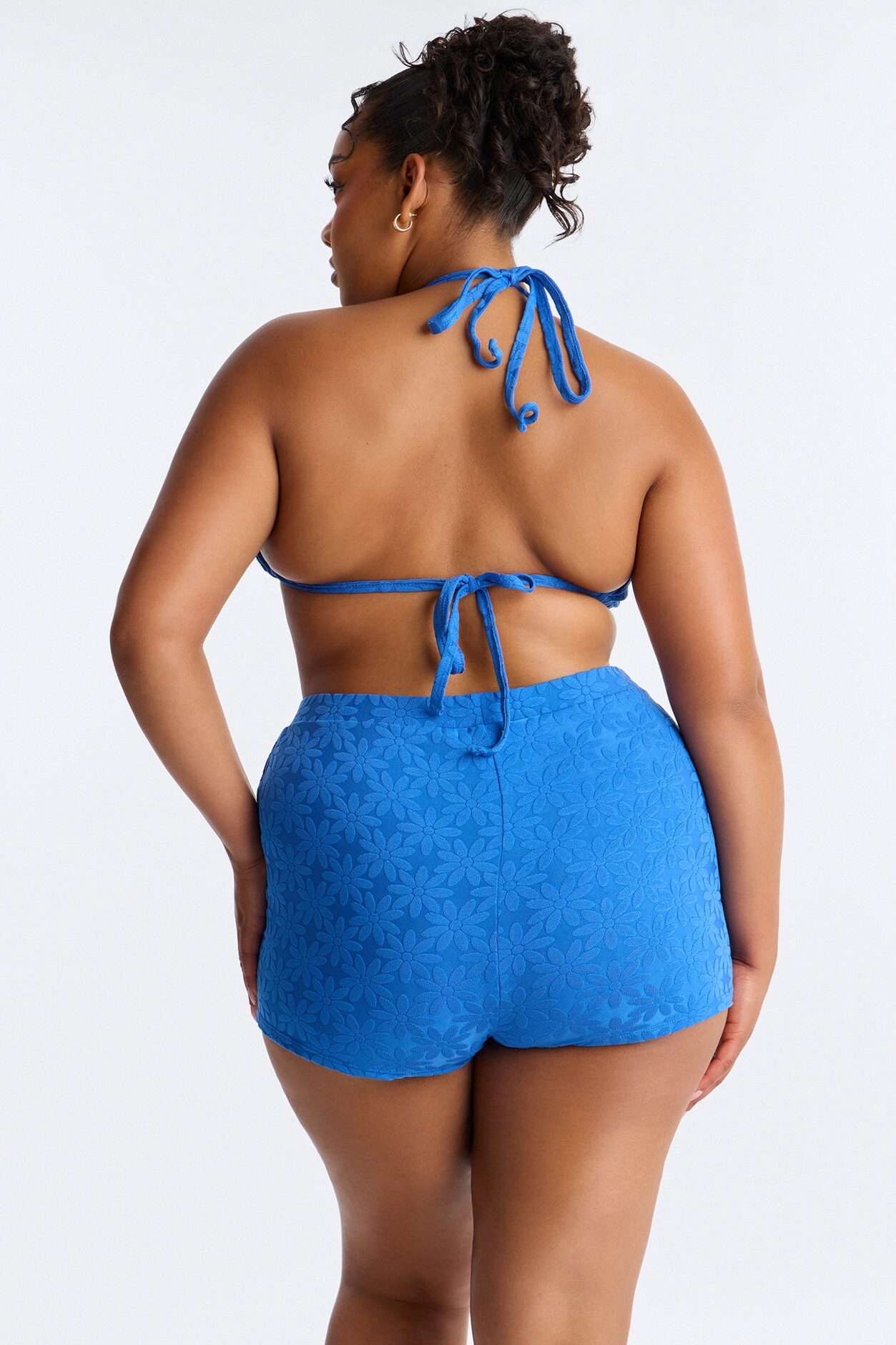 Marla Terry Cloth 2 Piece Boyshort Bikini Set - Blue