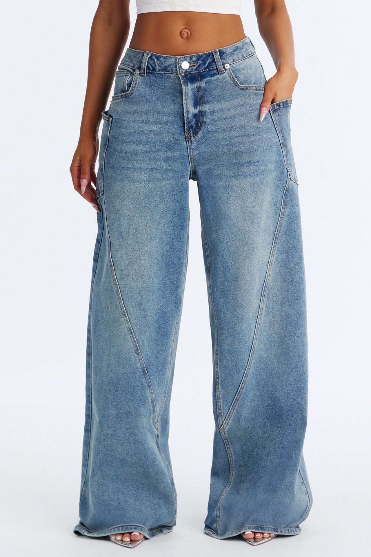 Tall Taking Space Baggy Jeans - Dark Wash