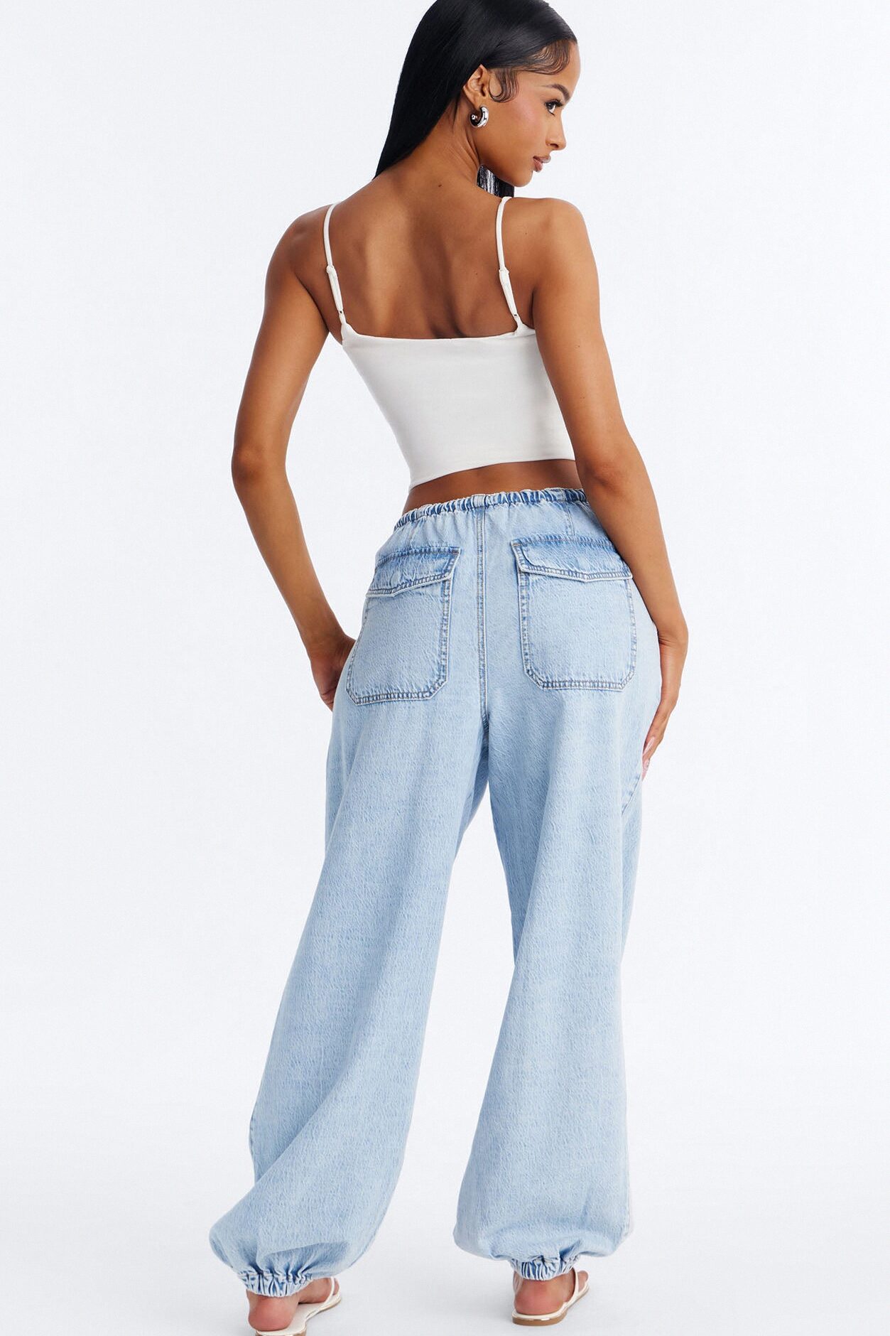 Bahama Babe Low Waist Pull On Jeans - Light Wash
