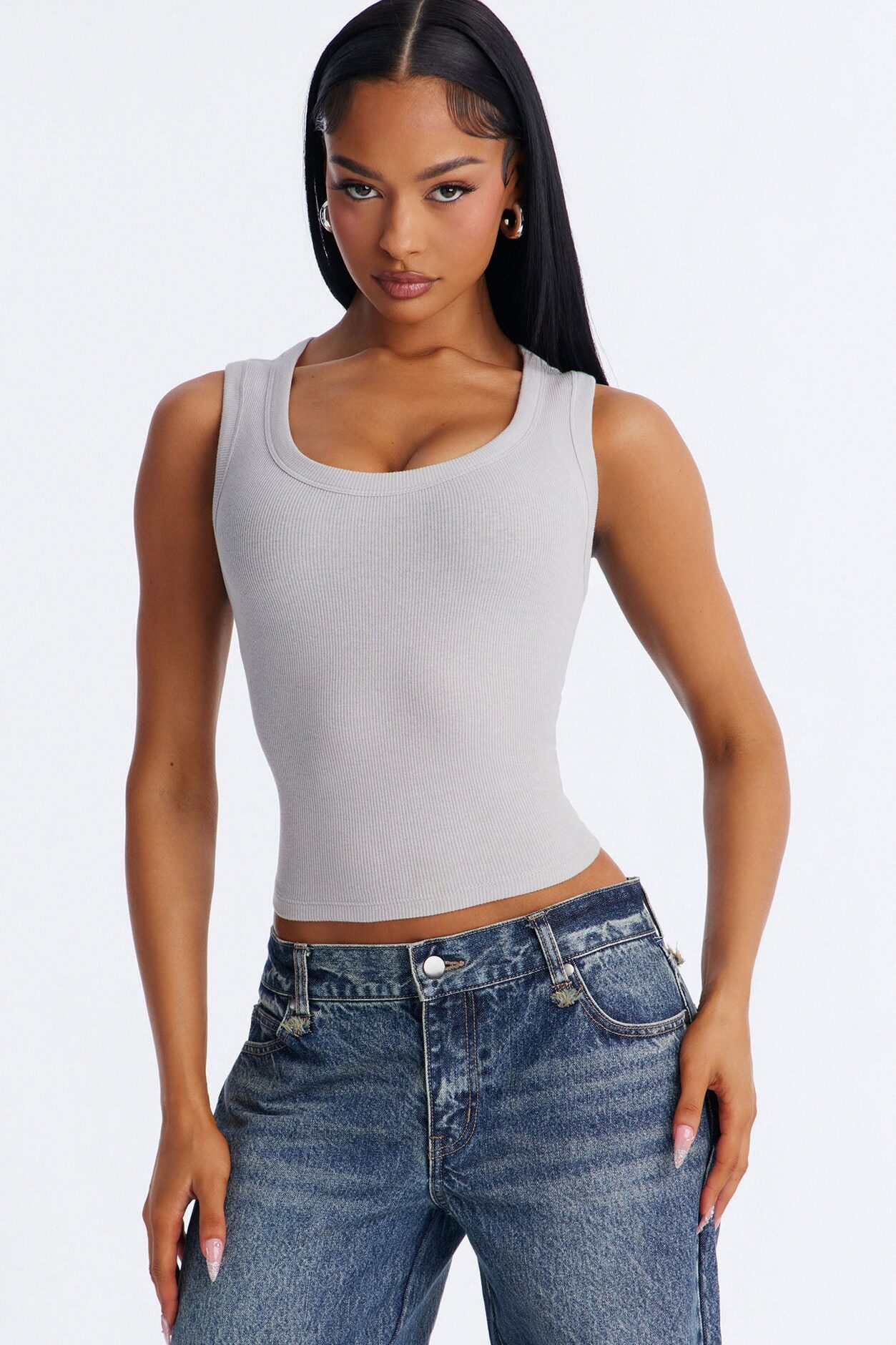 Remi Tank Top - Light Grey