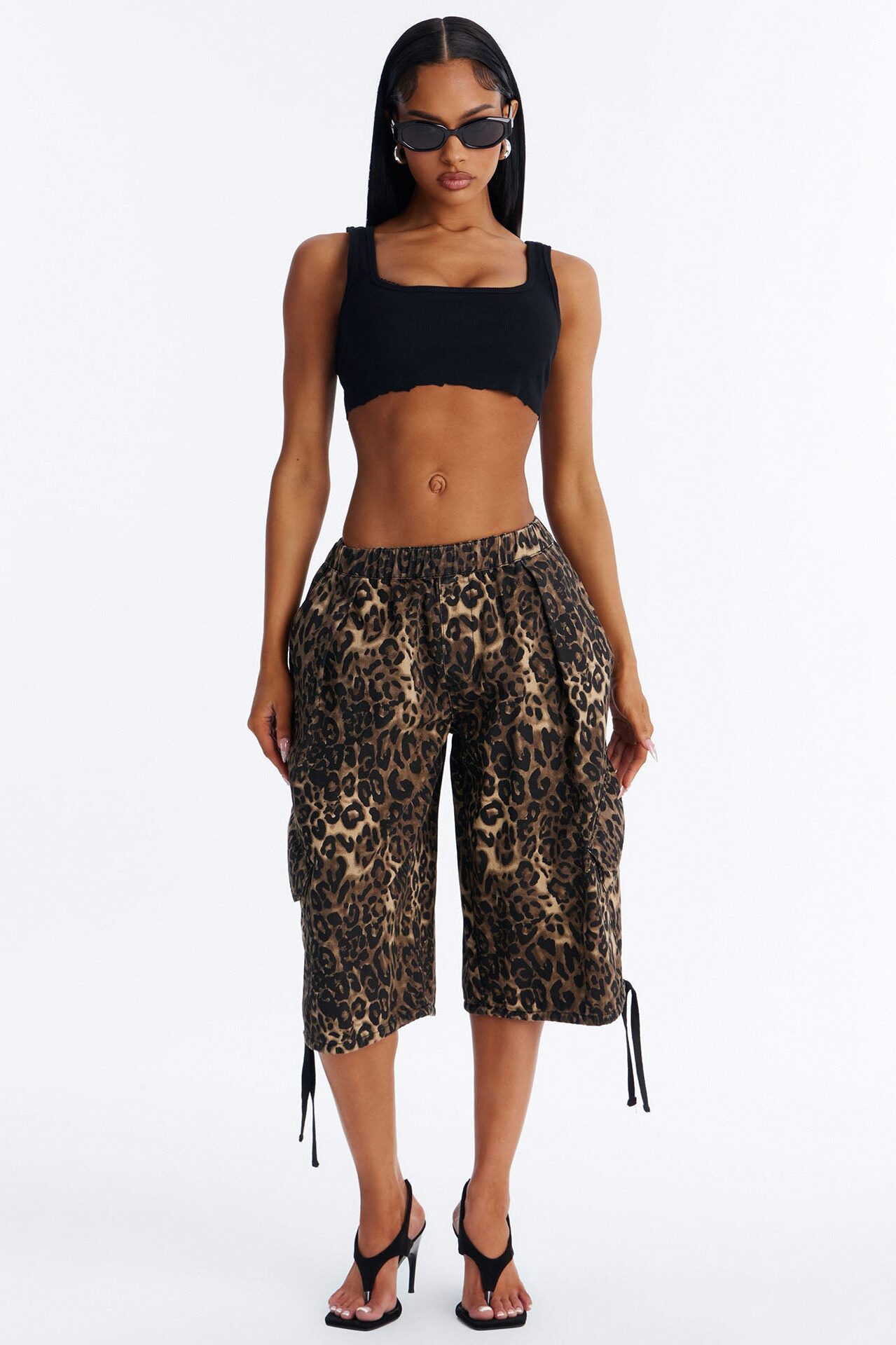 Carter Twill Cargo Bubble Hem Bermuda Short - Leopard