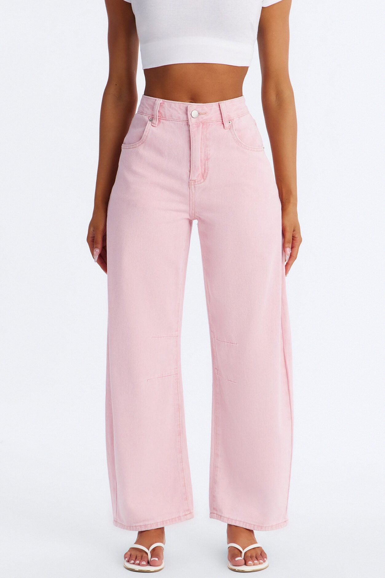 Coven Mineral Wash Barrel Leg Pant - Pink