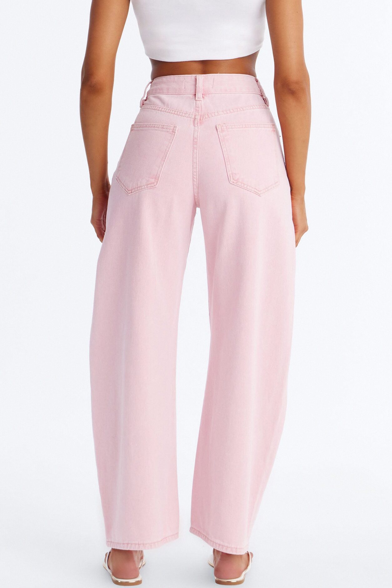 Coven Mineral Wash Barrel Leg Pant - Pink
