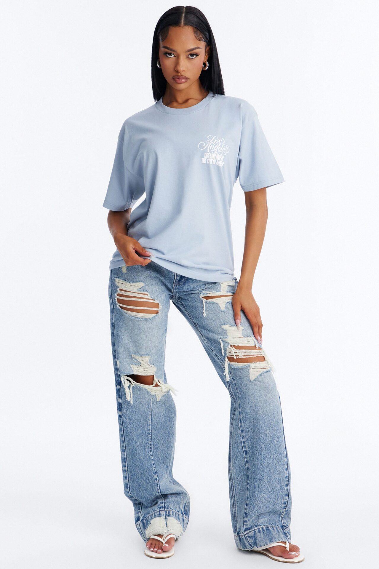 City Of Angles Forever Boxy Tee - Blue