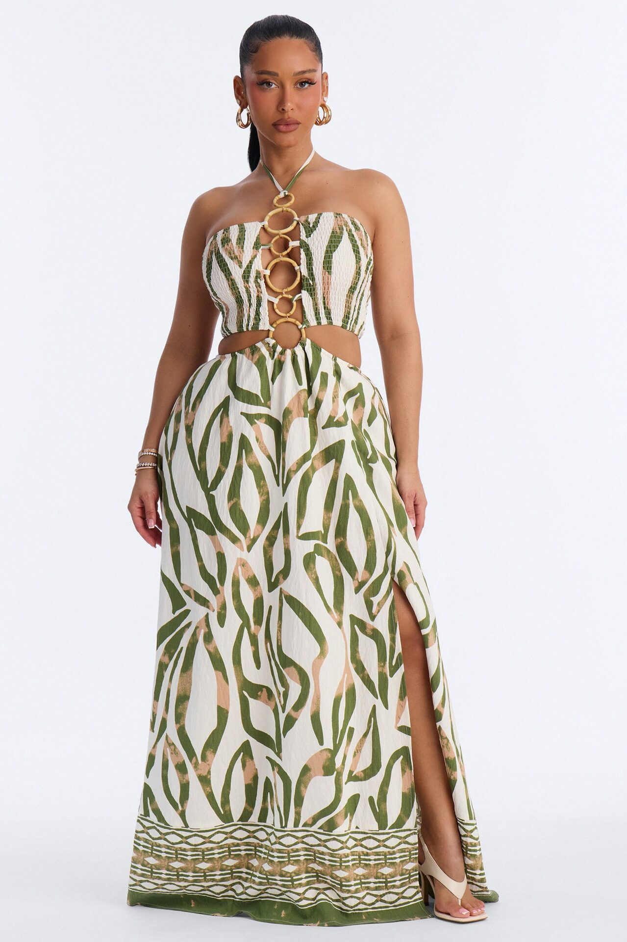 Hawaiian Islands Linen Maxi Dress - Sage