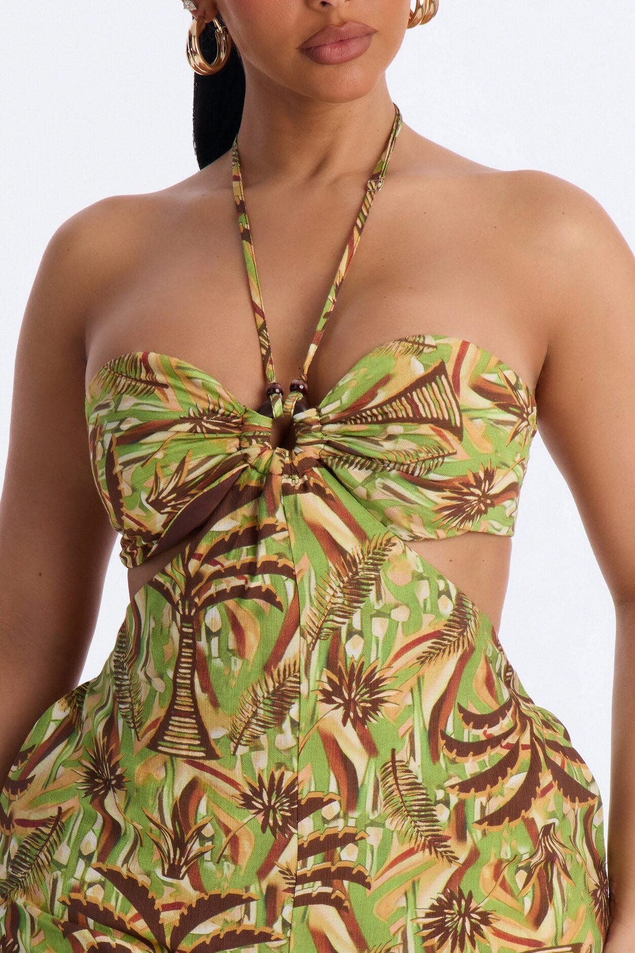 Vera Backless Micro Flowy Romper - Green